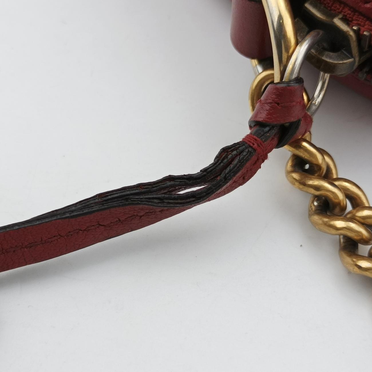 Pre-owned Gucci GG Marmont Red Leather 550154 shoulderbag | stylenewstar