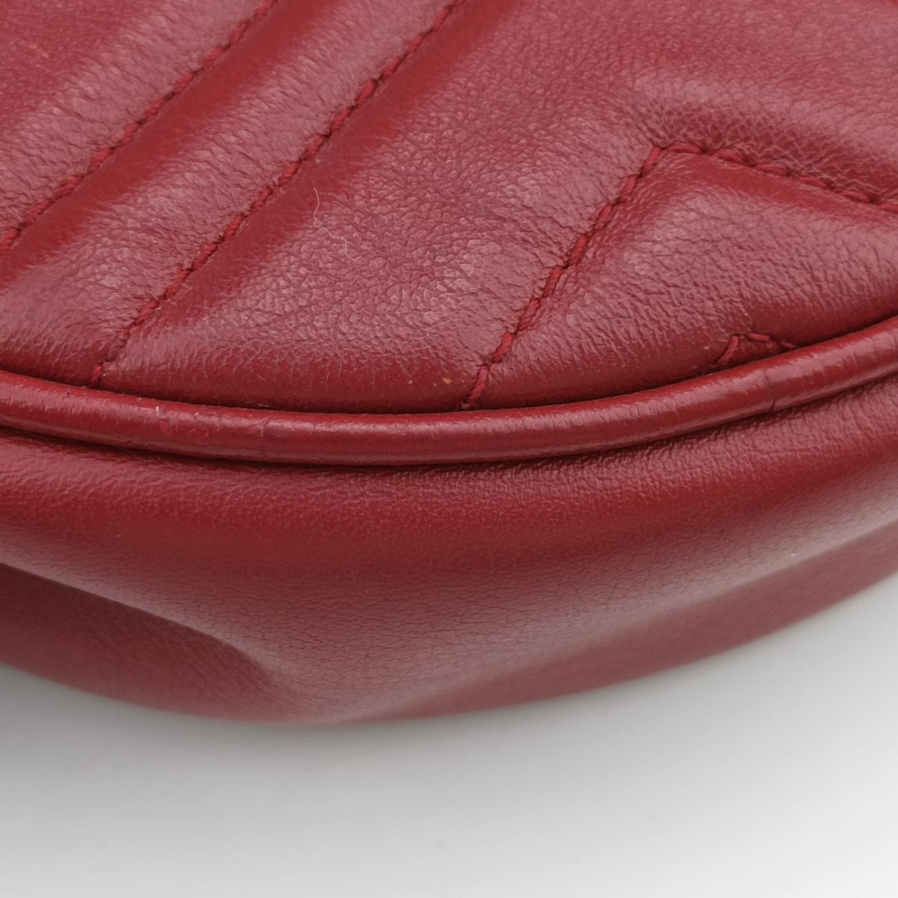 Pre-owned Gucci GG Marmont Red Leather 550154 shoulderbag | stylenewstar