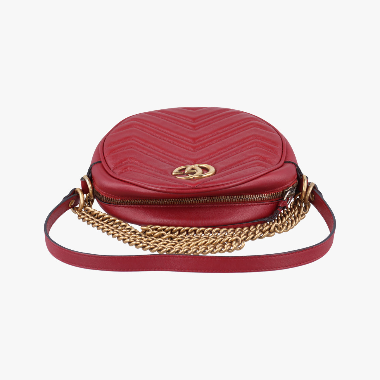 Pre-owned Gucci GG Marmont Red Leather 550154 shoulderbag | stylenewstar
