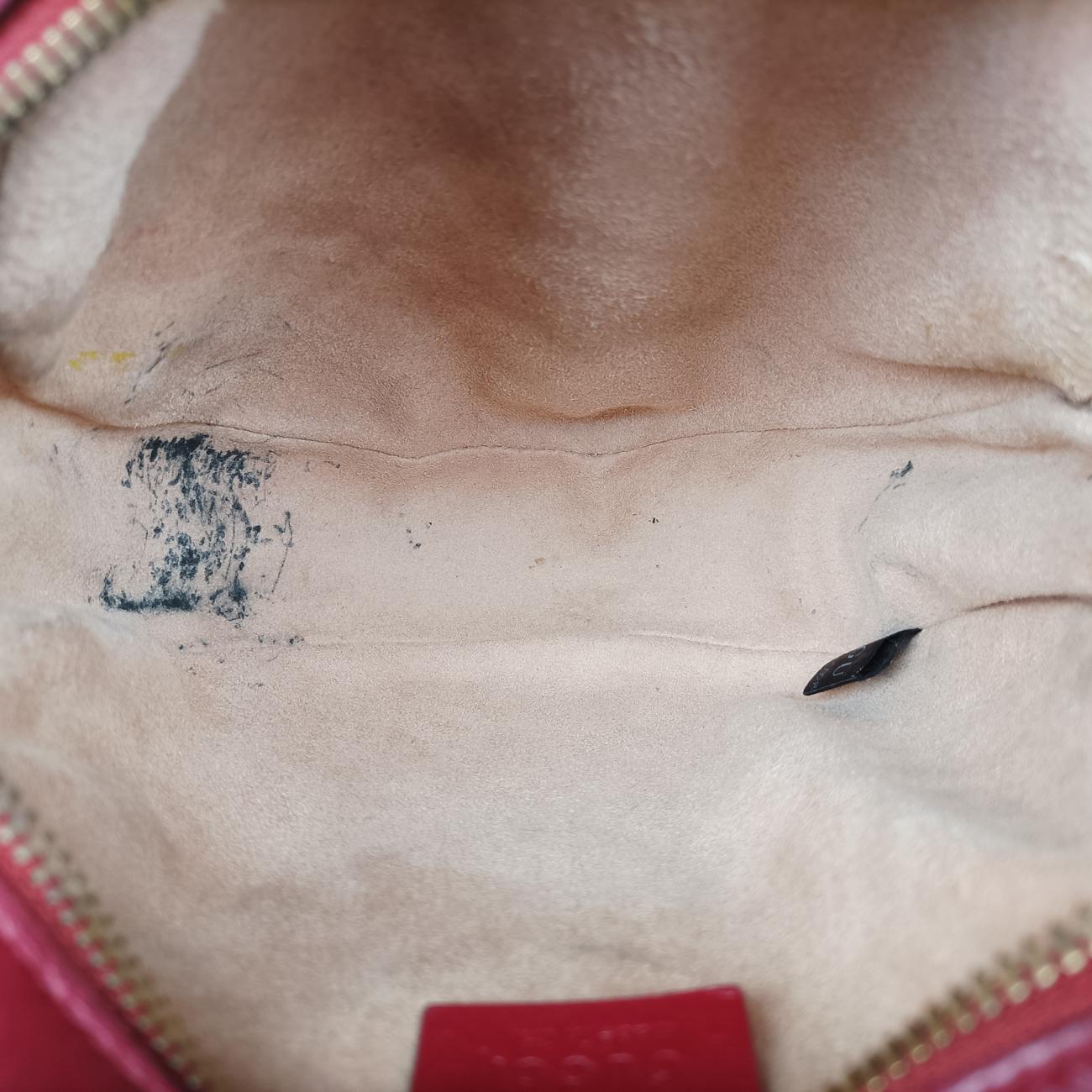 Pre-owned Gucci GG Marmont Red Leather 550154 shoulderbag | stylenewstar