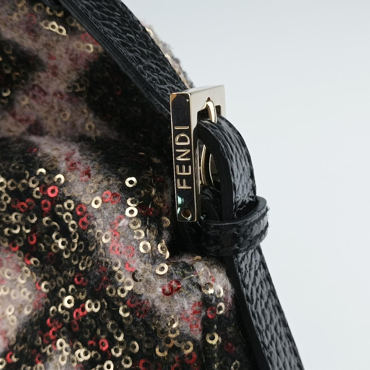 Pre-owned Fendi Zucchino Baguette Multicolour sequins 8BR003 shoulderbag | stylenewstar