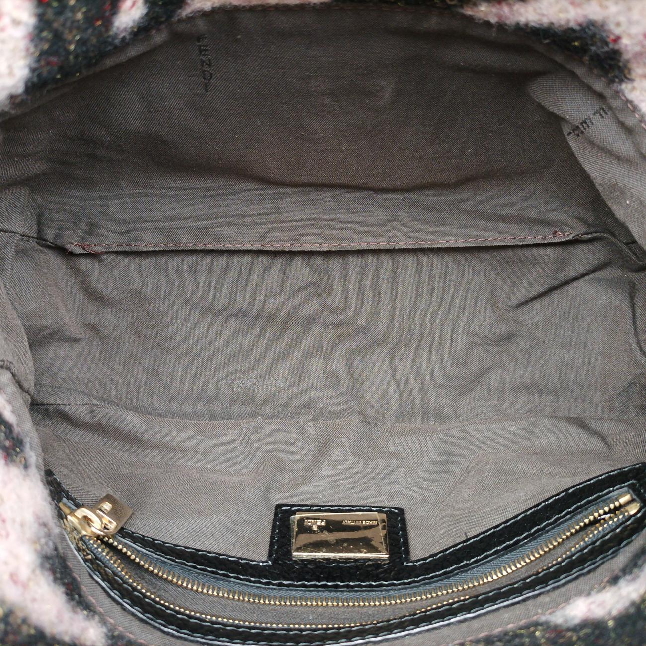 Pre-owned Fendi Zucchino Baguette Multicolour sequins 8BR003 shoulderbag | stylenewstar