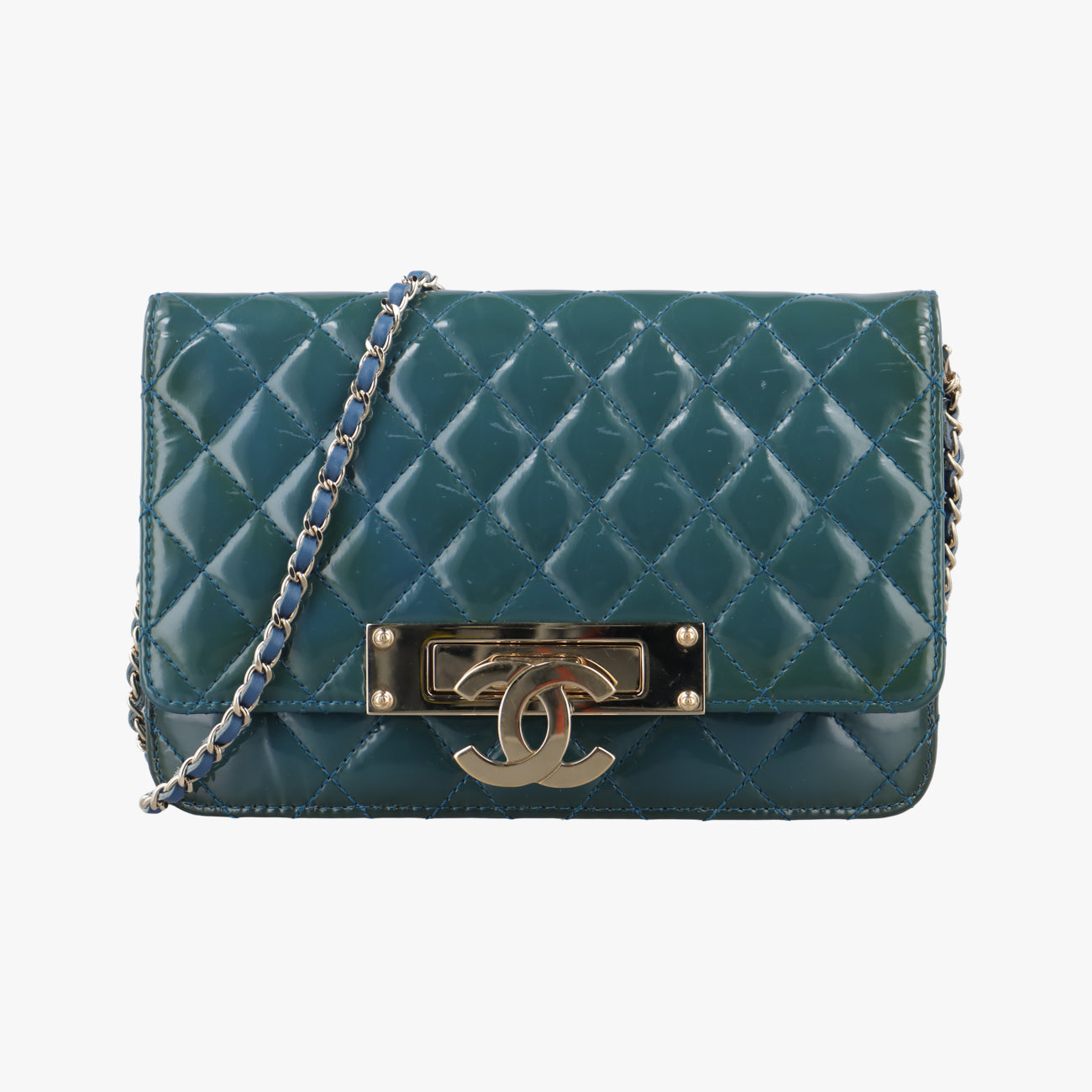 Secondhand Chanel Matelasse coco mark Blue Patent A92534 shoulderbag | stylenewstar