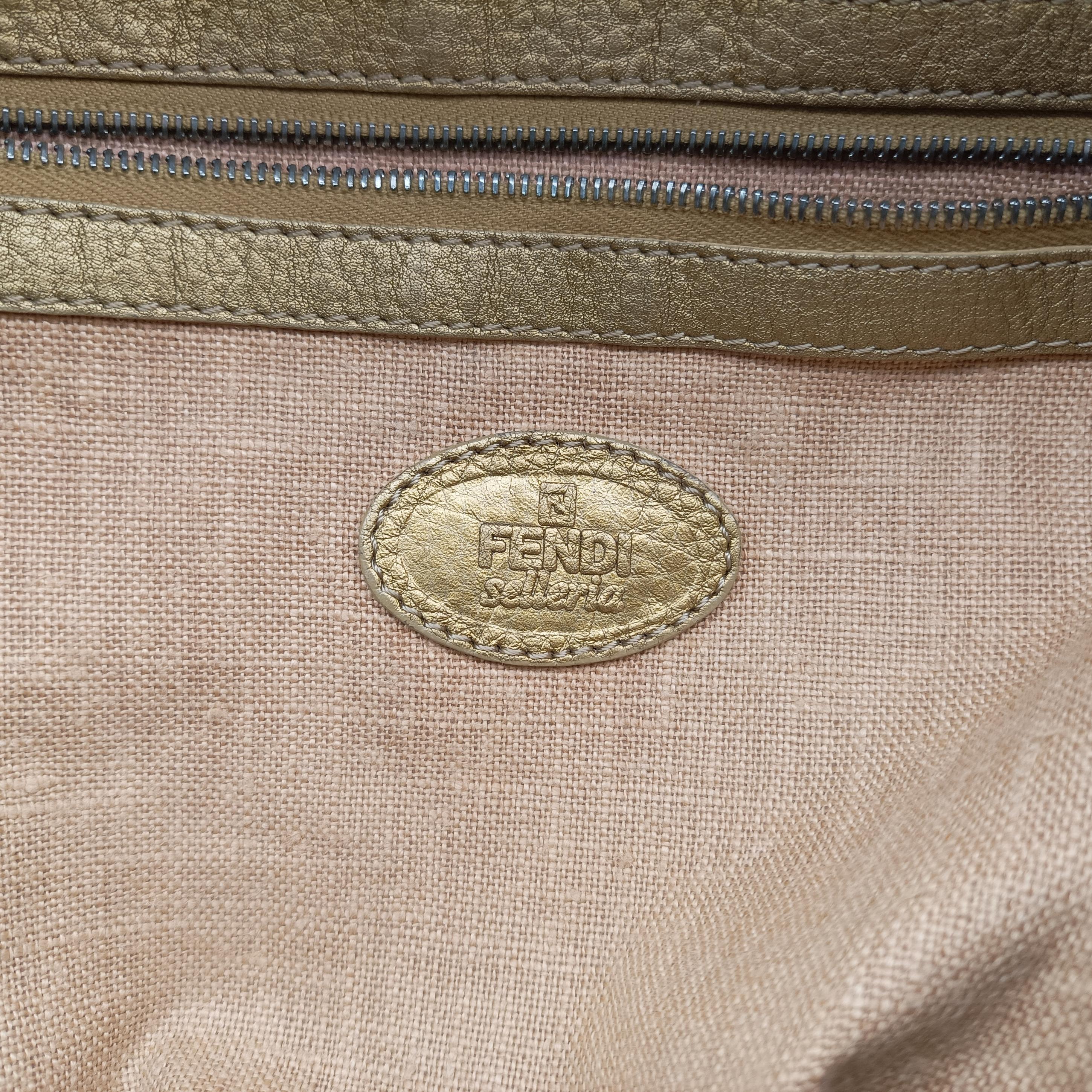 Pre-owned Fendi Selleria Golden Leather 8BR489 shoulderbag | stylenewstar