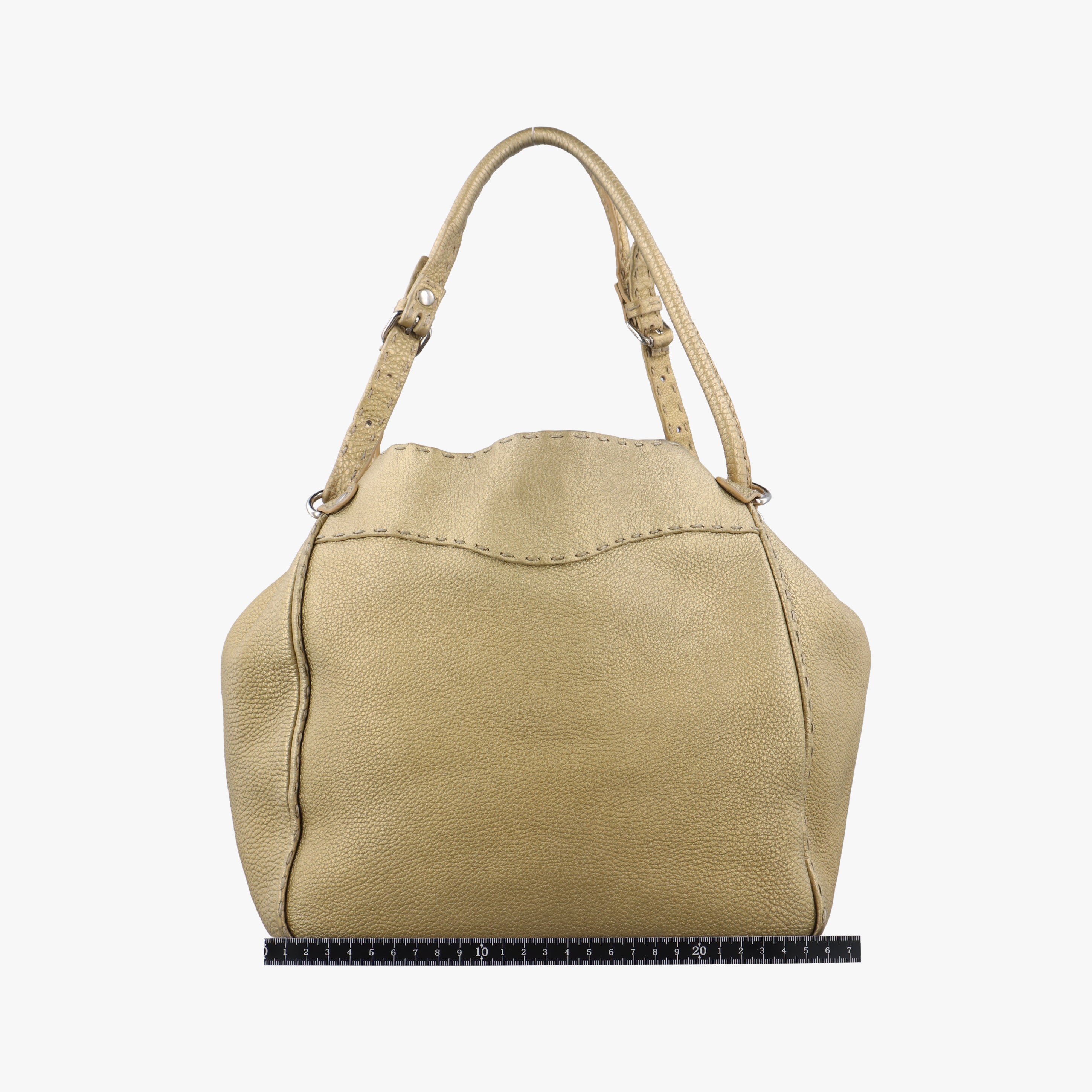 Pre-owned Fendi Selleria Golden Leather 8BR489 shoulderbag | stylenewstar