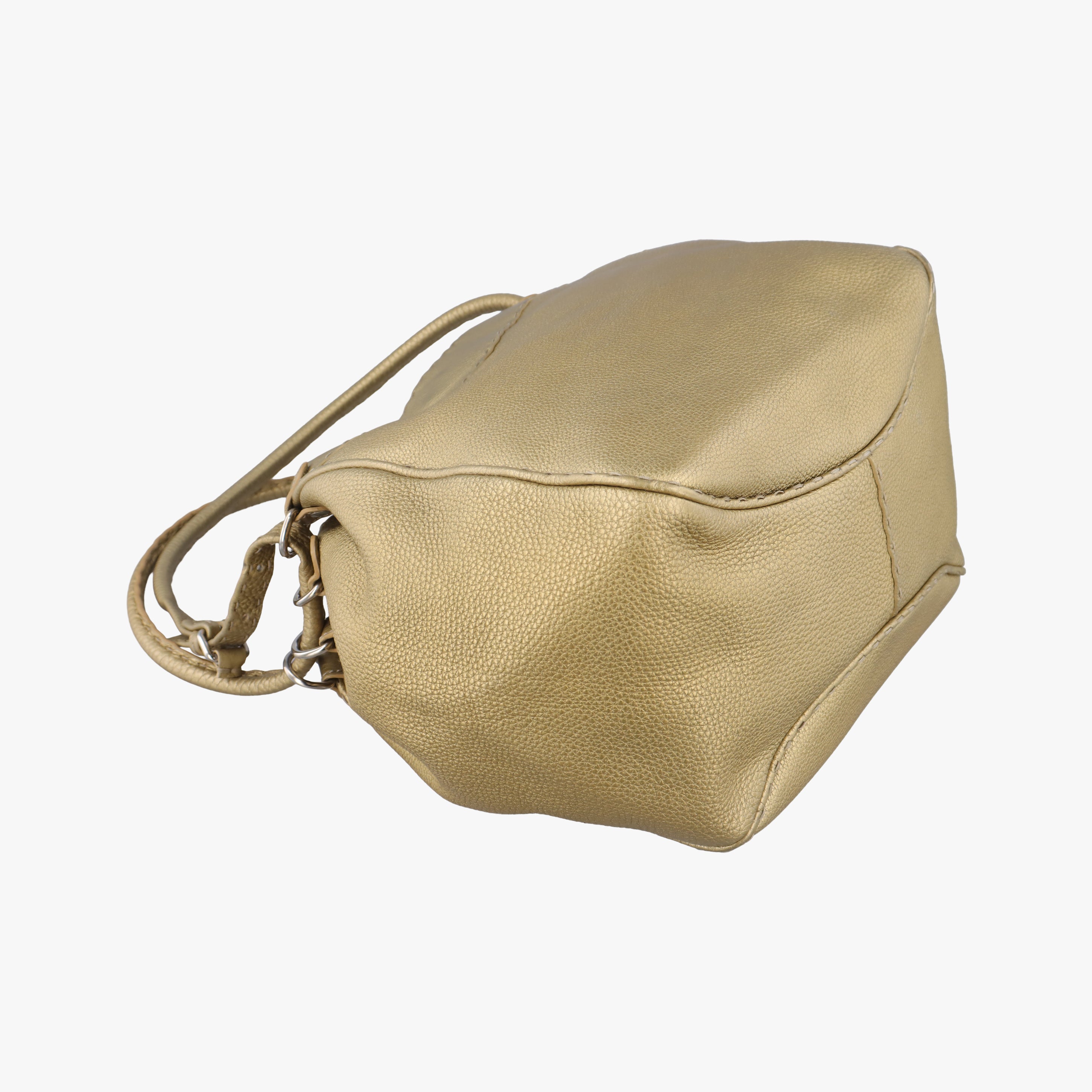 Pre-owned Fendi Selleria Golden Leather 8BR489 shoulderbag | stylenewstar