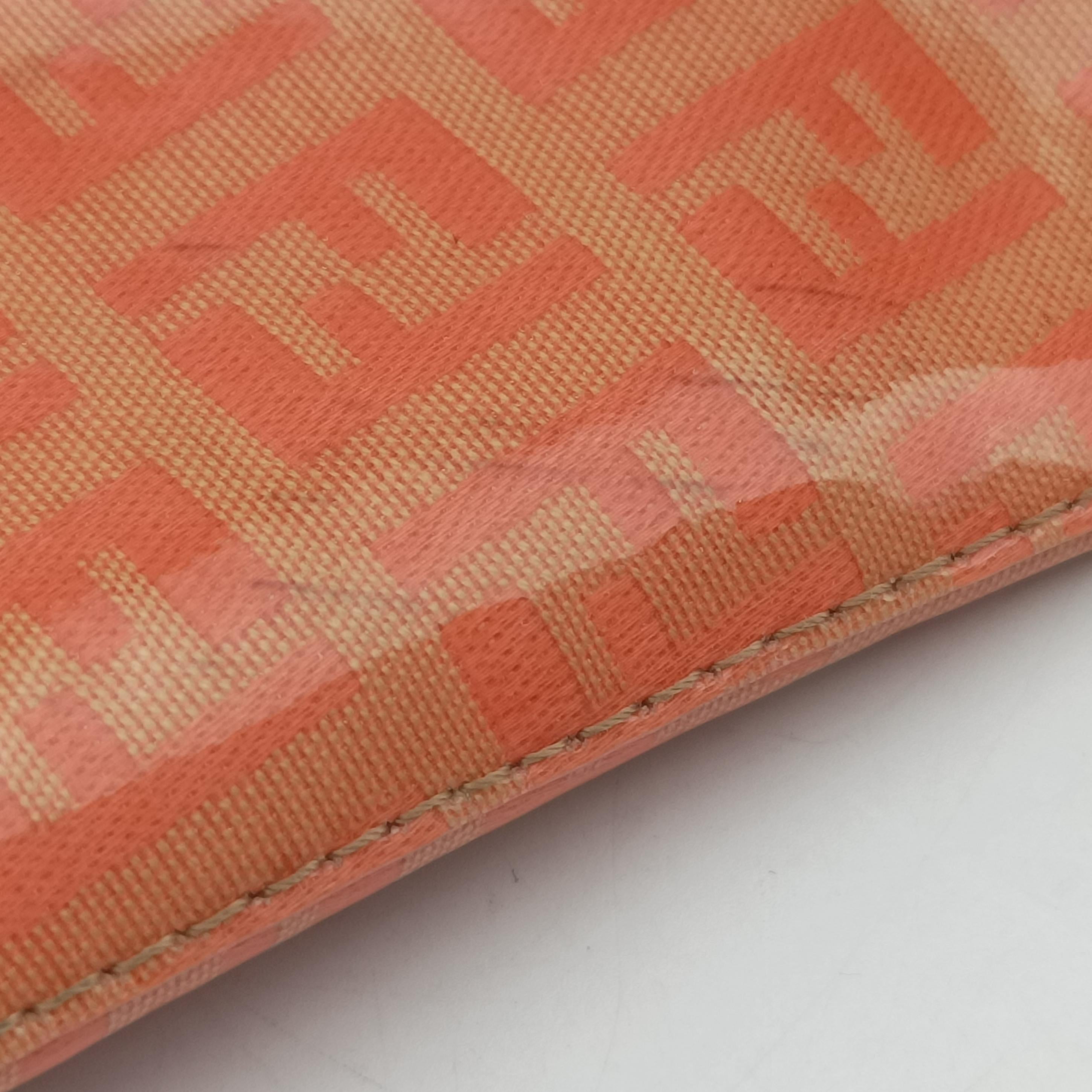 Vintage Fendi Zucca Hobo Beige x Orange x Brown Patent 26686 shoulderbag | stylenewstar