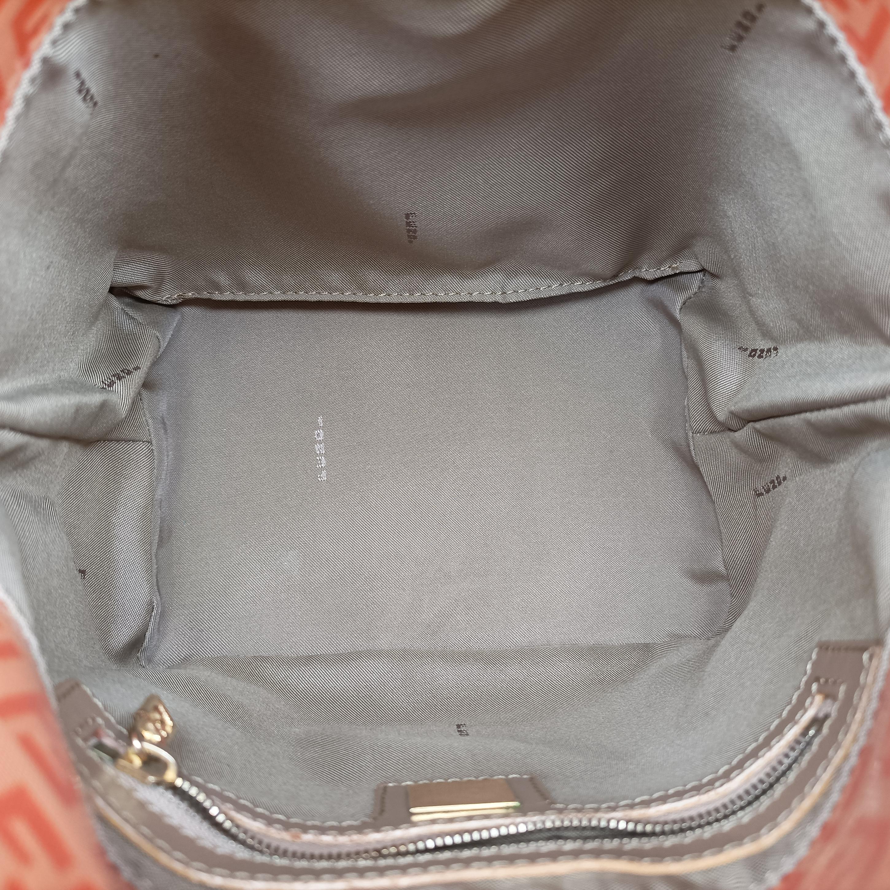 Vintage Fendi Zucca Hobo Beige x Orange x Brown Patent 26686 shoulderbag | stylenewstar