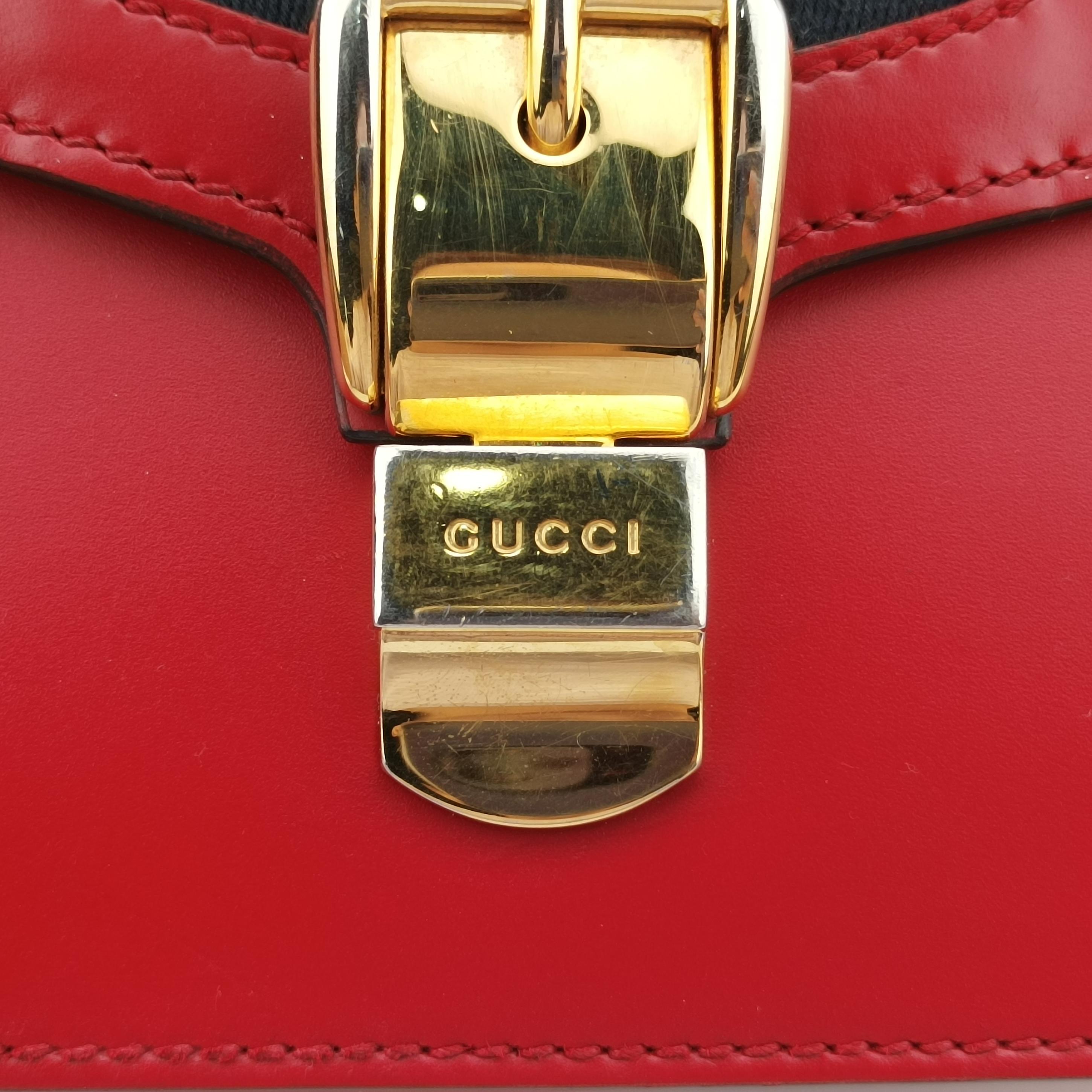 Vintage Gucci Sylvie Red×navy Leather 421882 shoulderbag | stylenewstar