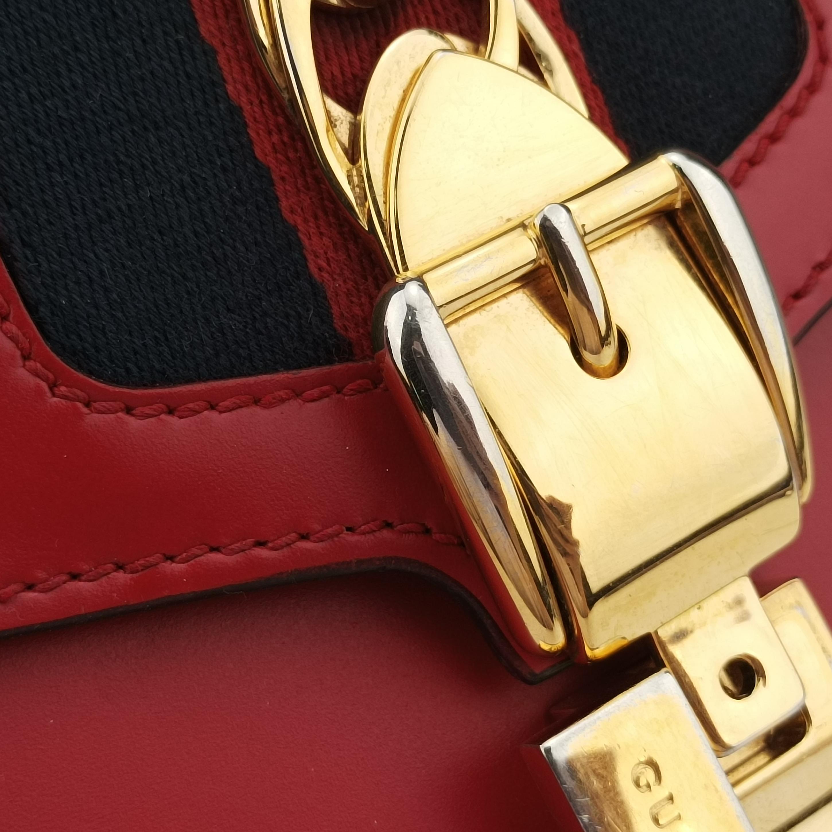 Vintage Gucci Sylvie Red×navy Leather 421882 shoulderbag | stylenewstar