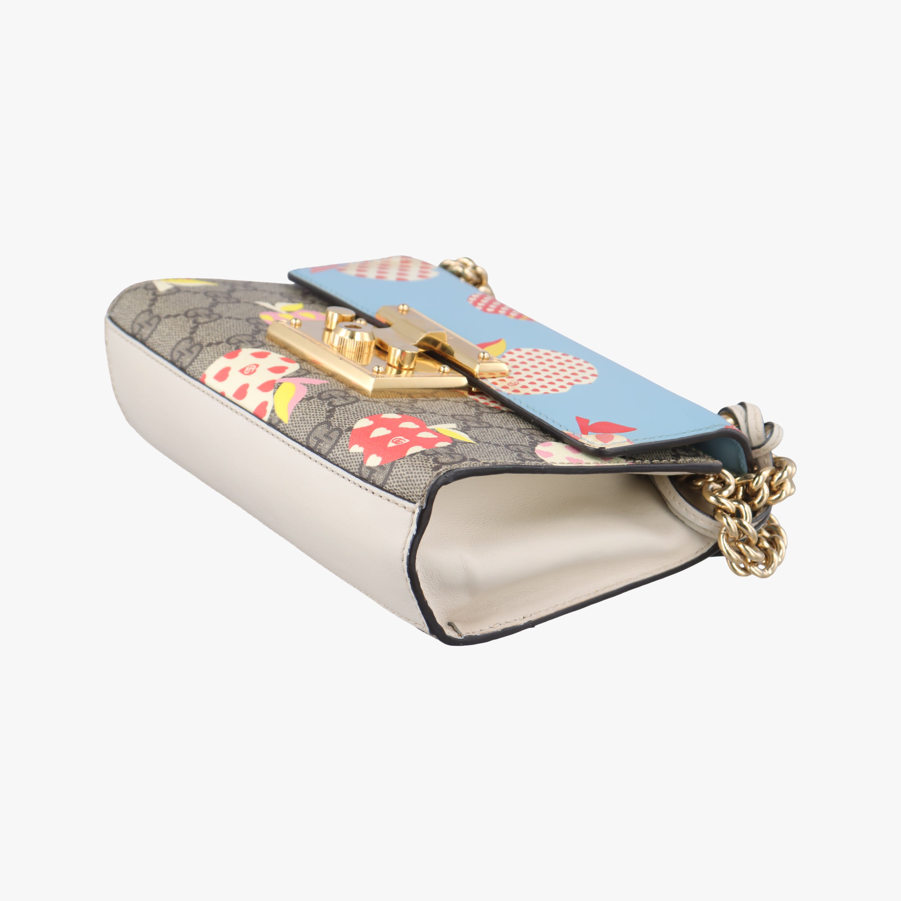 Vintage Gucci Padlock Beige x Blue x Multicolor PVC coated canvas 409487 shoulderbag | stylenewstar