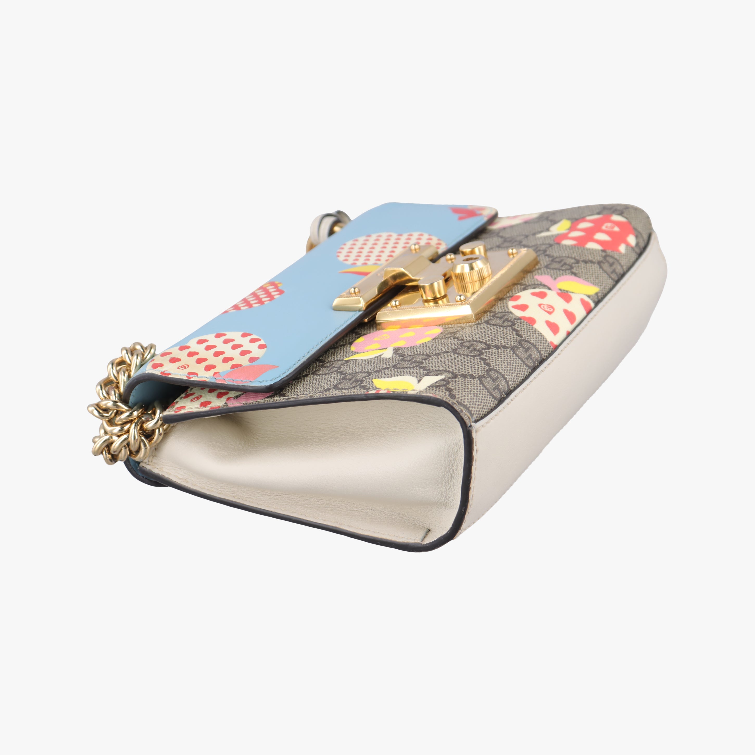 Vintage Gucci Padlock Beige x Blue x Multicolor PVC coated canvas 409487 shoulderbag | stylenewstar