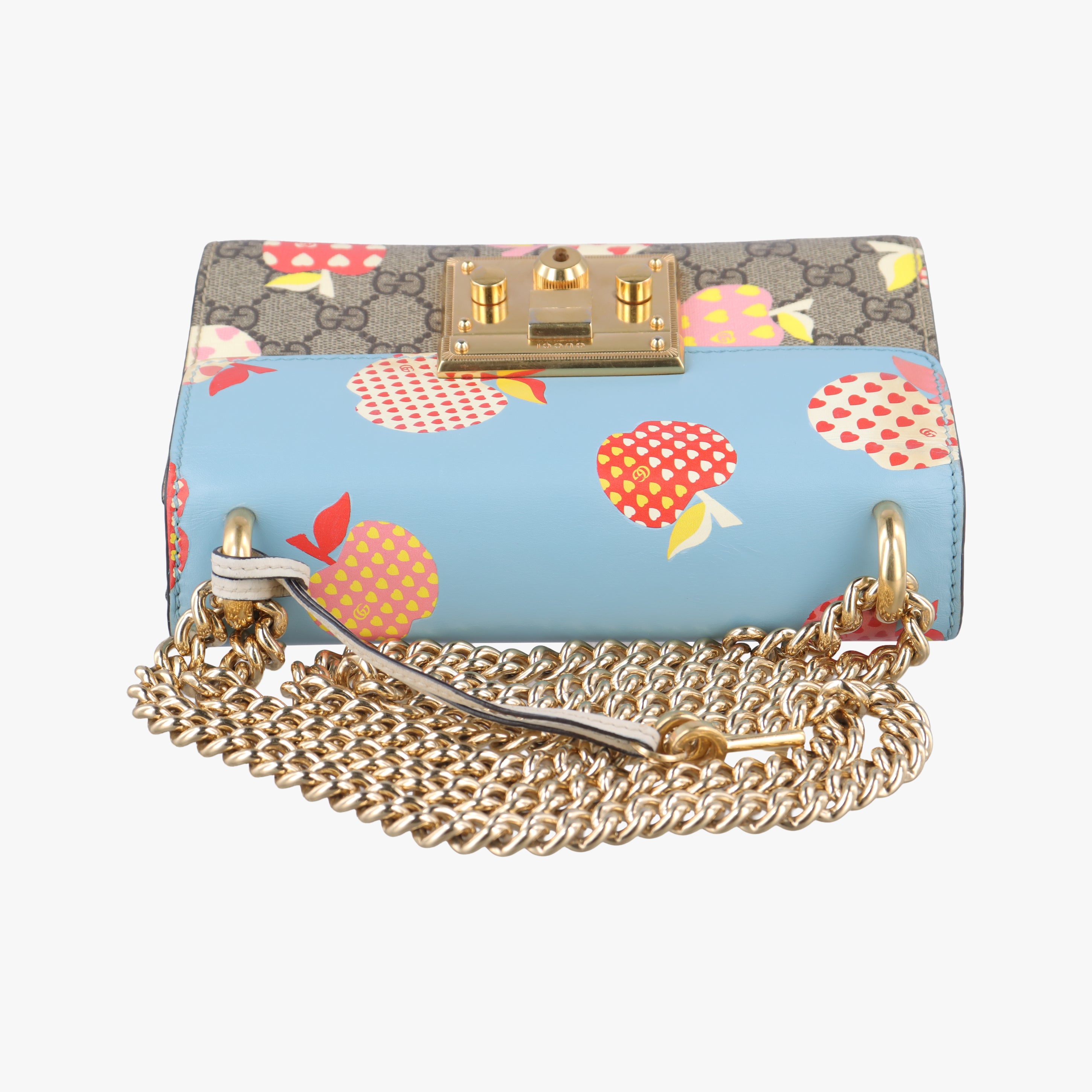 Vintage Gucci Padlock Beige x Blue x Multicolor PVC coated canvas 409487 shoulderbag | stylenewstar