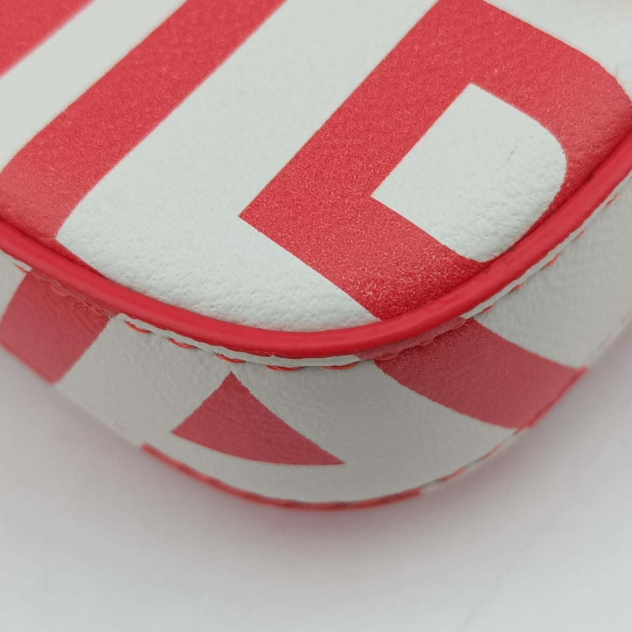 Pre-owned Fendi BAGUETTE Red×white Leather 7AS142 shoulderbag | stylenewstar