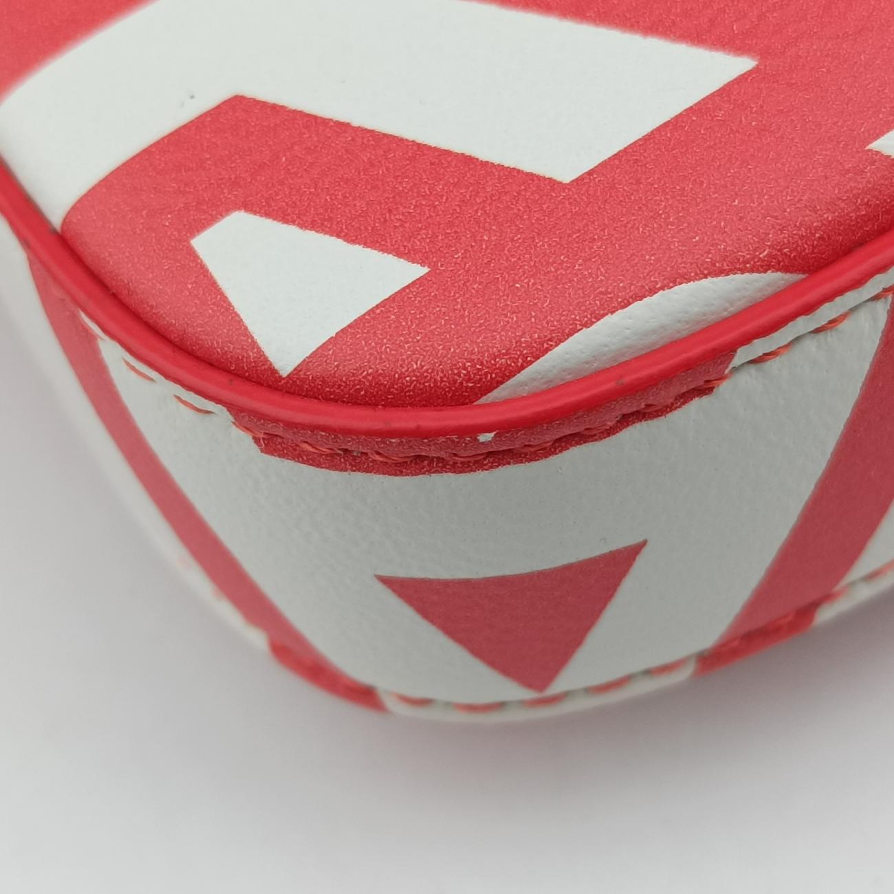 Pre-owned Fendi BAGUETTE Red×white Leather 7AS142 shoulderbag | stylenewstar