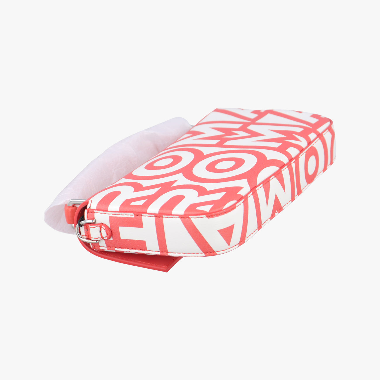 Pre-owned Fendi BAGUETTE Red×white Leather 7AS142 shoulderbag | stylenewstar