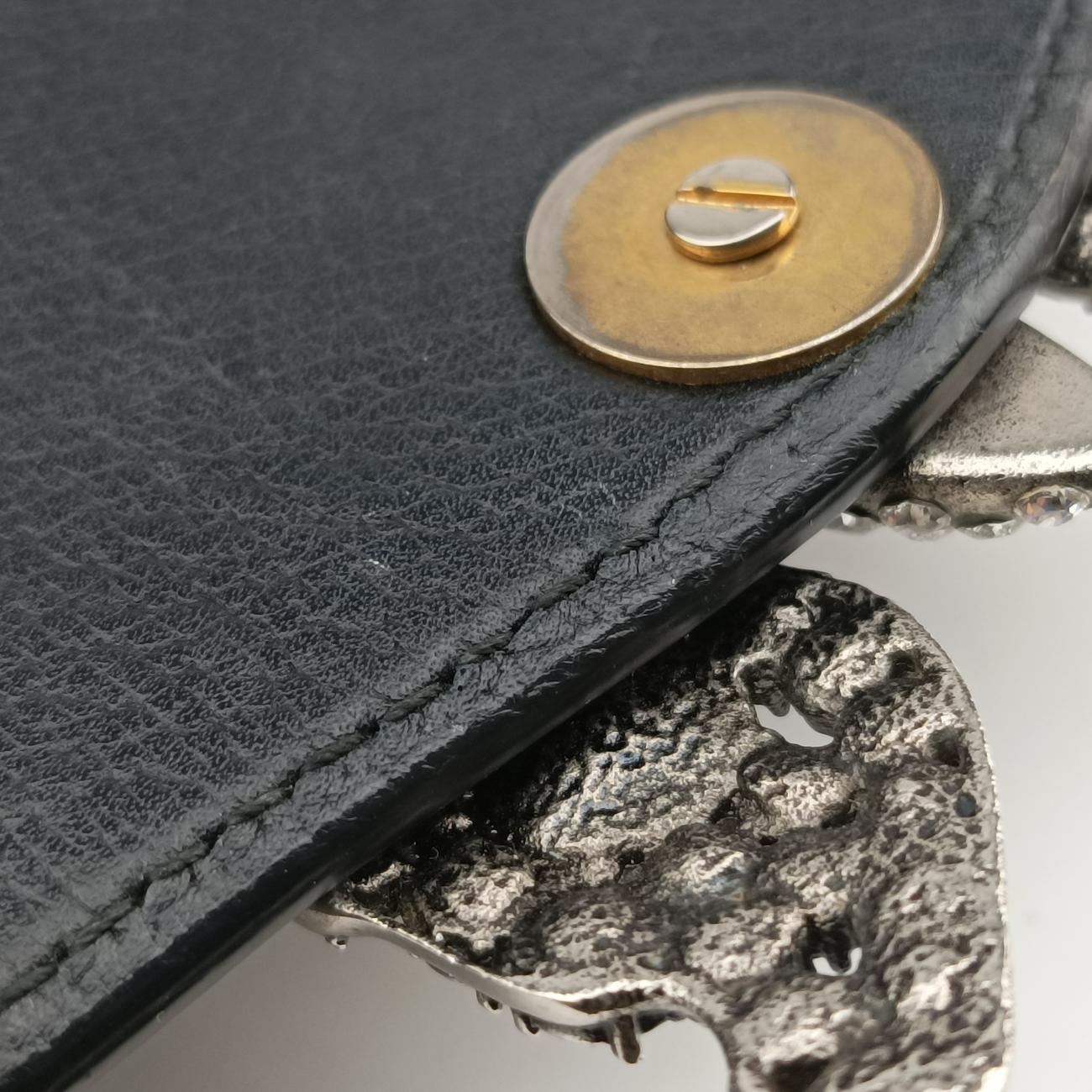 Pre-owned Gucci Web Crystal Butterfly Linea Totem Blackｘmulticolor Leather 505387 shoulderbag | stylenewstar