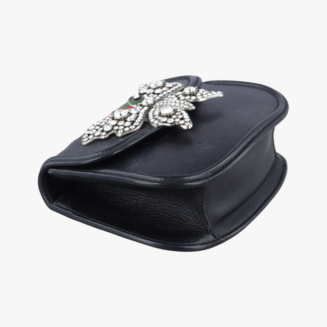 Pre-owned Gucci Web Crystal Butterfly Linea Totem Blackｘmulticolor Leather 505387 shoulderbag | stylenewstar