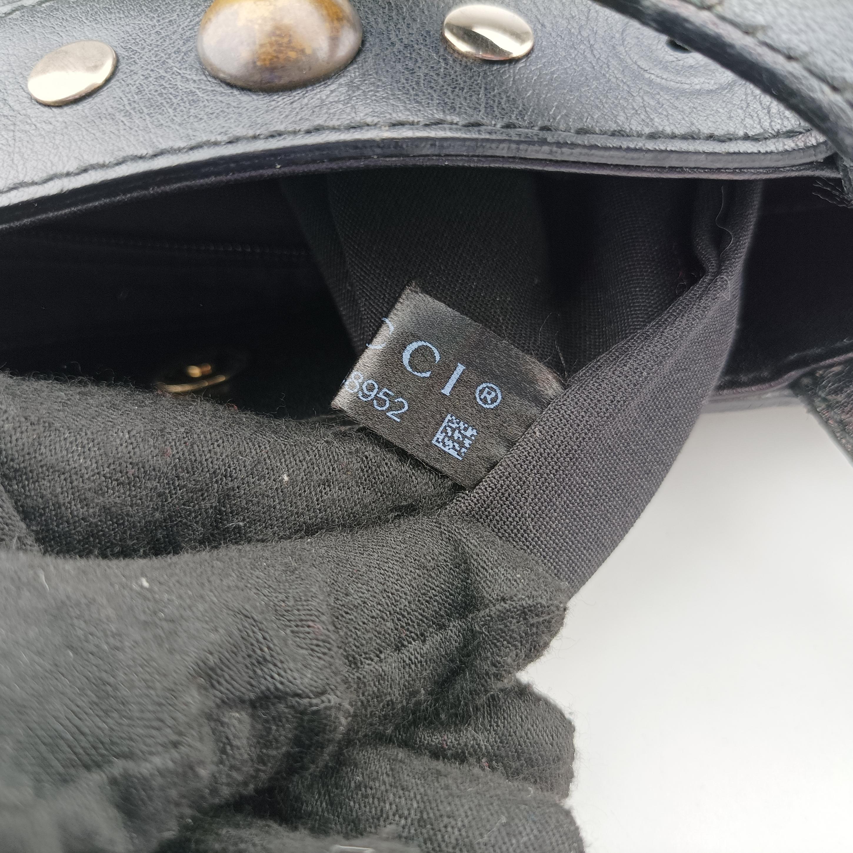 Vintage Gucci Horsebit pattern studs Black Leather 286304 handbag | stylenewstar