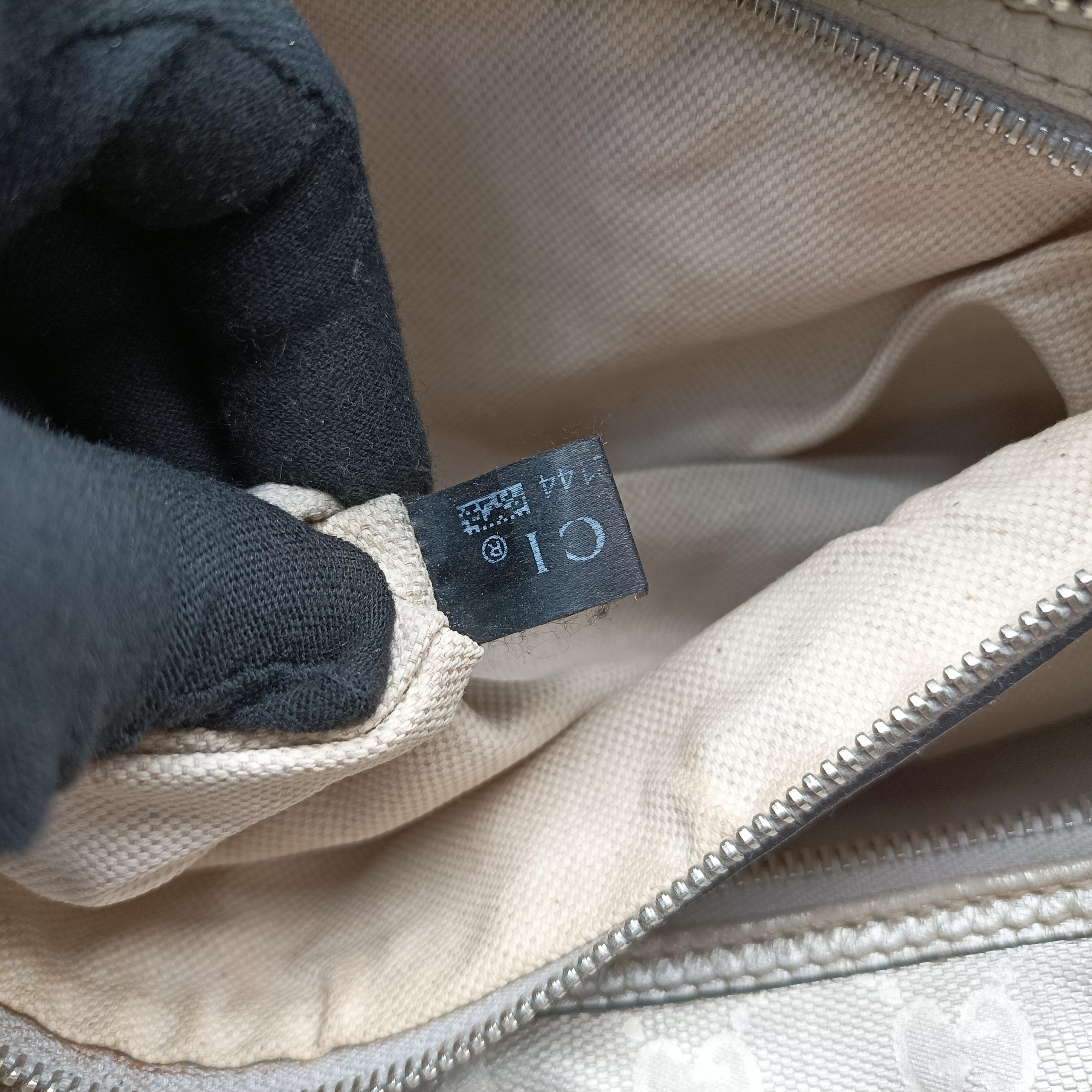 Pre-owned Gucci GG plus Spring Joy GG Supreme Silver PVC coated canvas 203696 bostonbag | stylenewstar