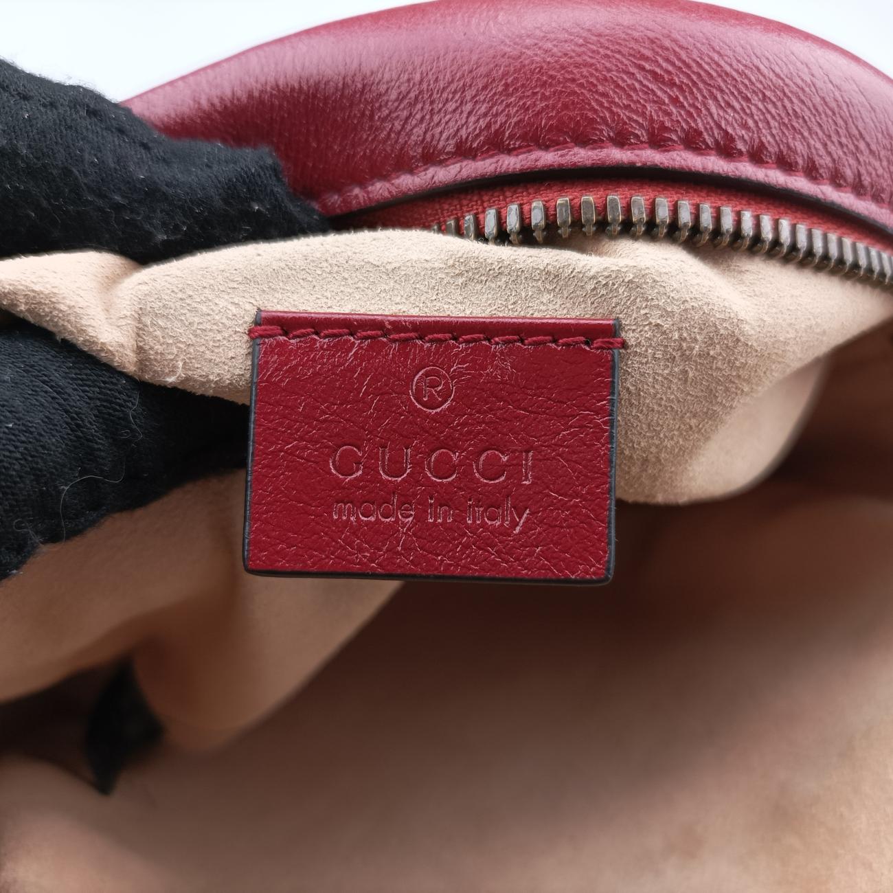 Pre-owned Gucci GG Marmont Red Leather 550154 shoulderbag | stylenewstar