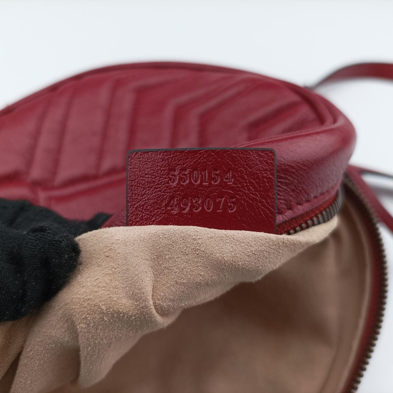 Pre-owned Gucci GG Marmont Red Leather 550154 shoulderbag | stylenewstar