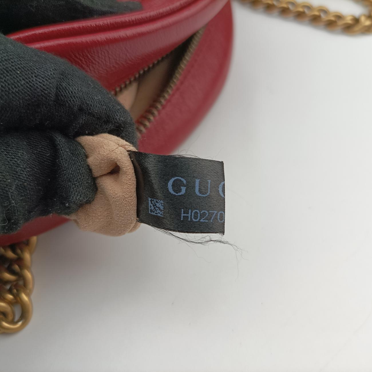 Pre-owned Gucci GG Marmont Red Leather 550154 shoulderbag | stylenewstar