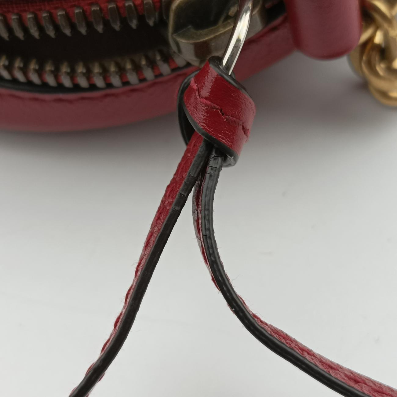 Pre-owned Gucci GG Marmont Red Leather 550154 shoulderbag | stylenewstar