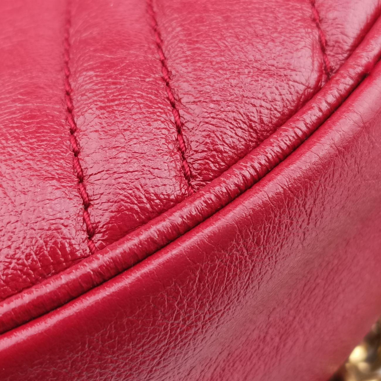 Pre-owned Gucci GG Marmont Red Leather 550154 shoulderbag | stylenewstar