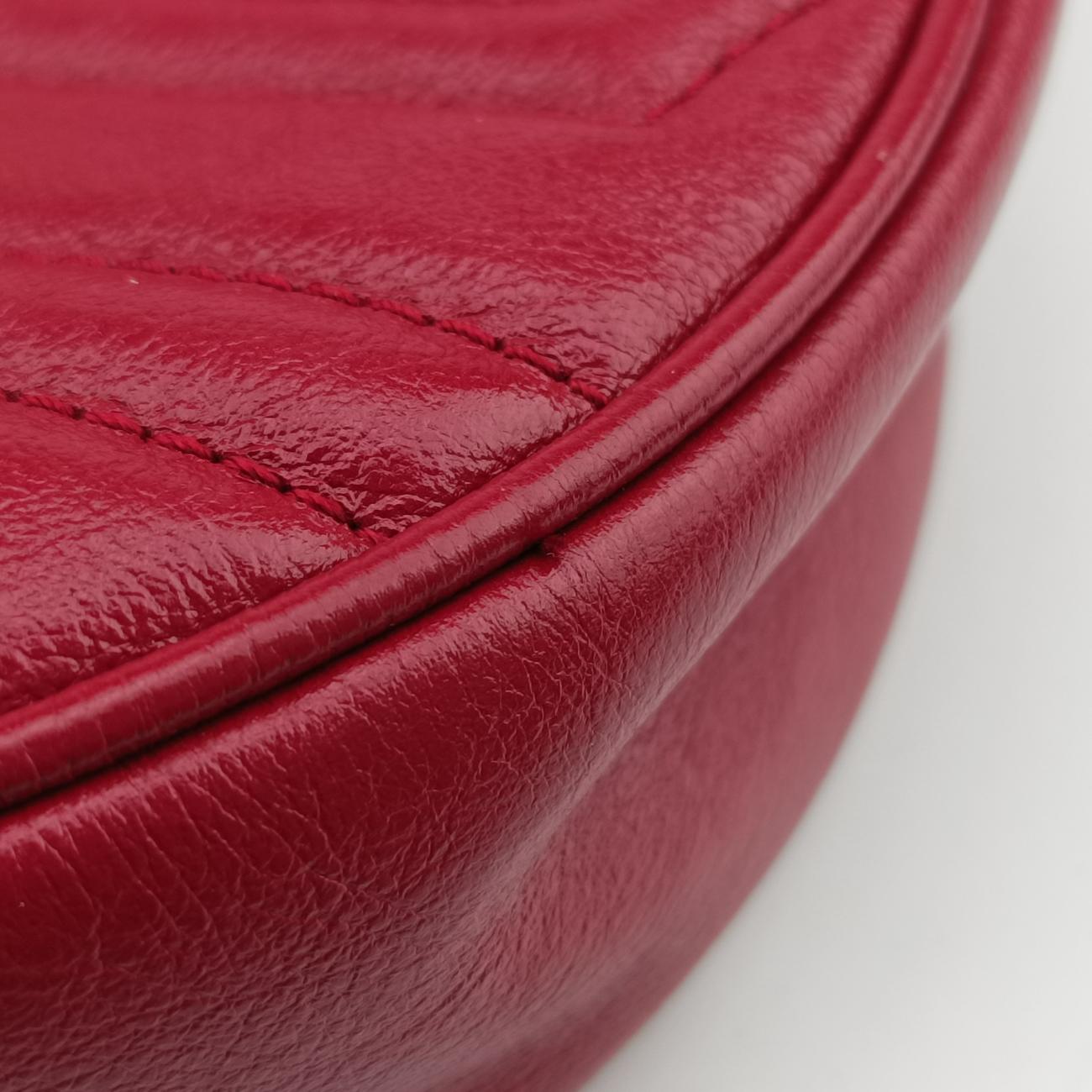 Pre-owned Gucci GG Marmont Red Leather 550154 shoulderbag | stylenewstar