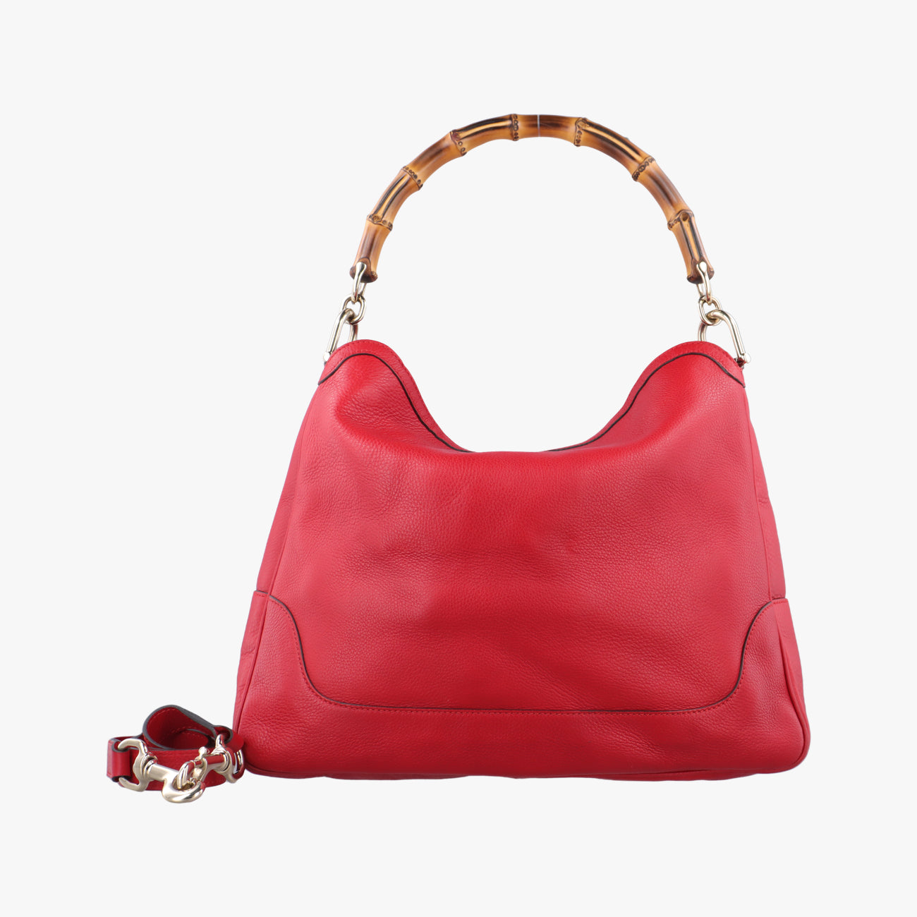 Pre-owned Gucci Bamboo Red Leather 282315 shoulderbag | stylenewstar