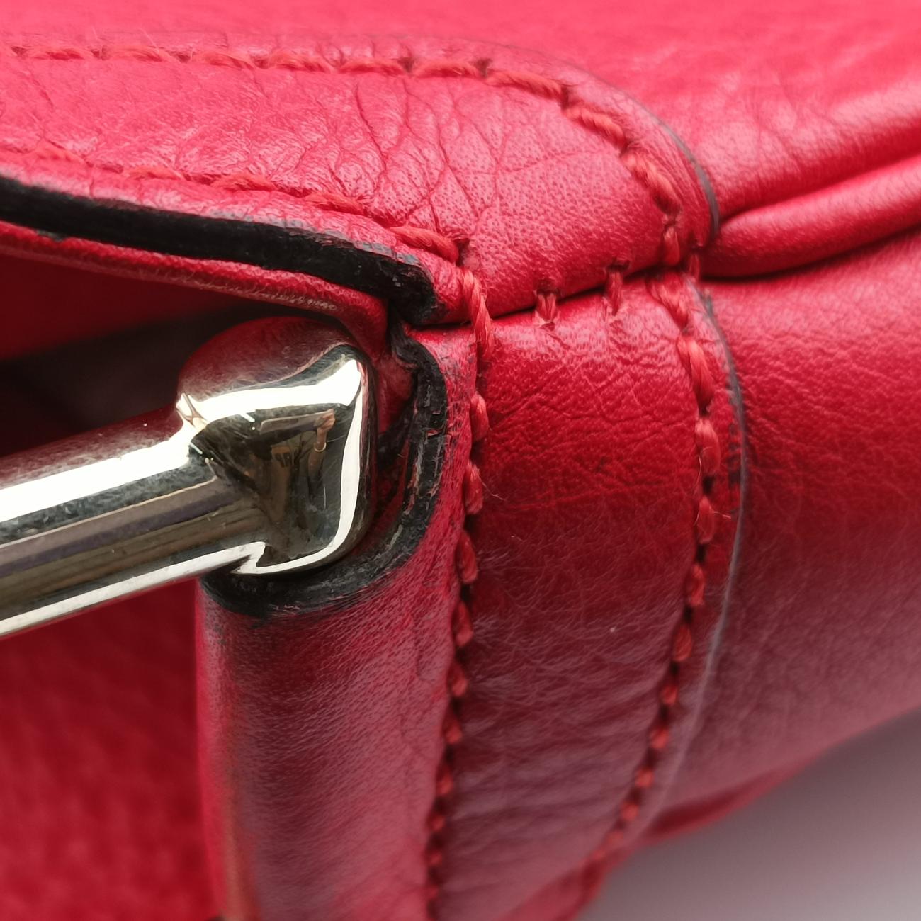 Pre-owned Gucci Bamboo Red Leather 282315 shoulderbag | stylenewstar