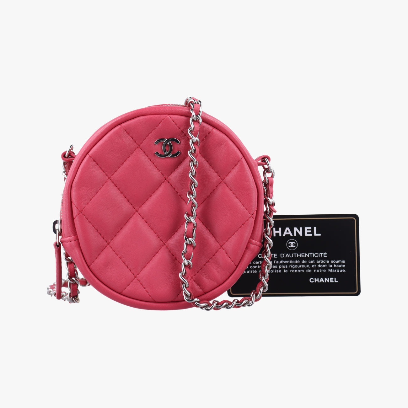 Pre-owned Chanel Matelasse Round Pink Lambskin A70657 shoulderbag | stylenewstar