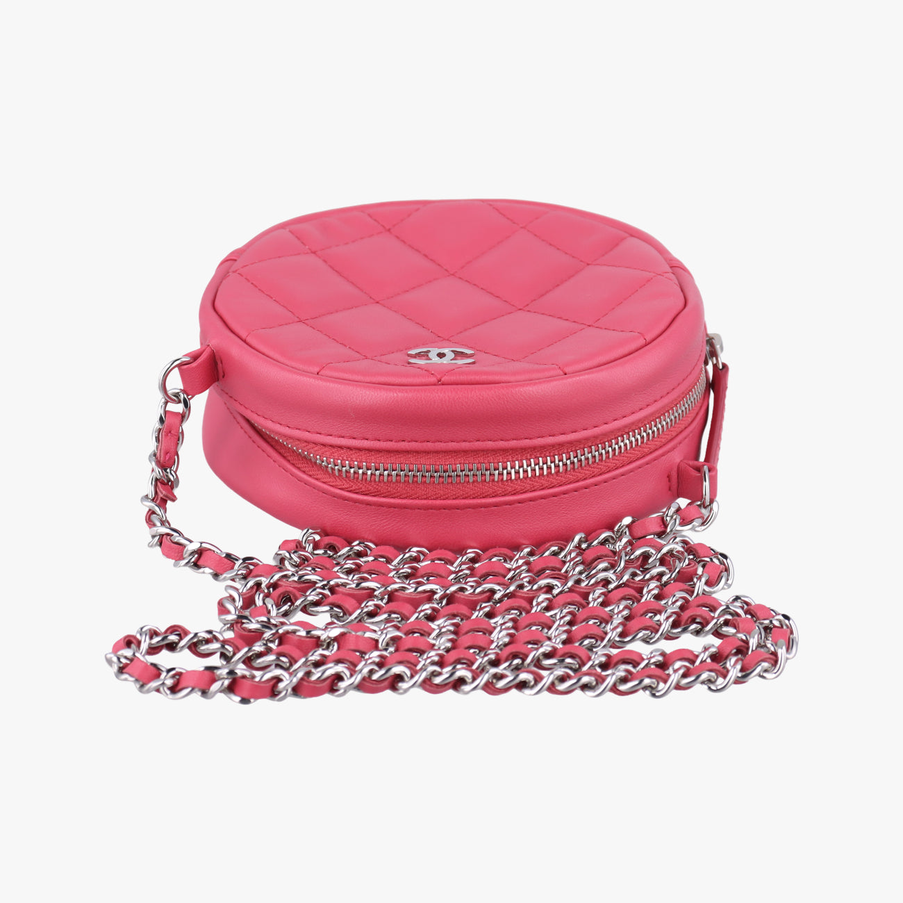 Pre-owned Chanel Matelasse Round Pink Lambskin A70657 shoulderbag | stylenewstar