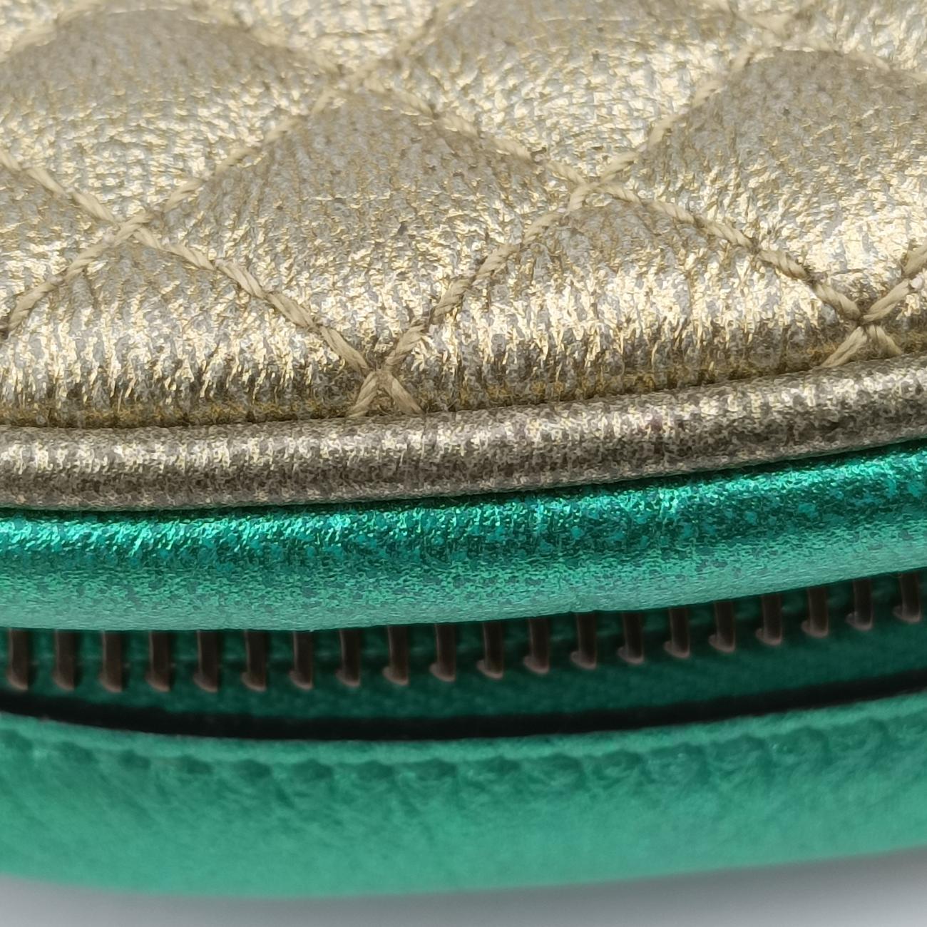 Pre-owned Gucci Laminate Red×Green Leather 534951 shoulderbag | stylenewstar