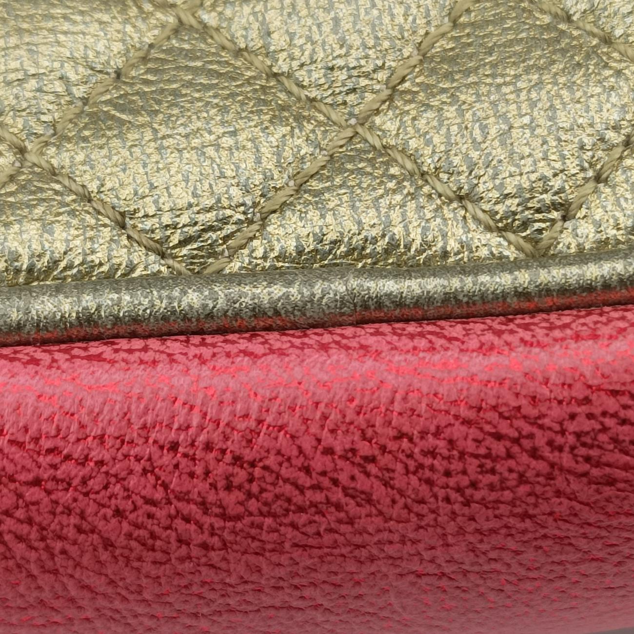 Pre-owned Gucci Laminate Red×Green Leather 534951 shoulderbag | stylenewstar