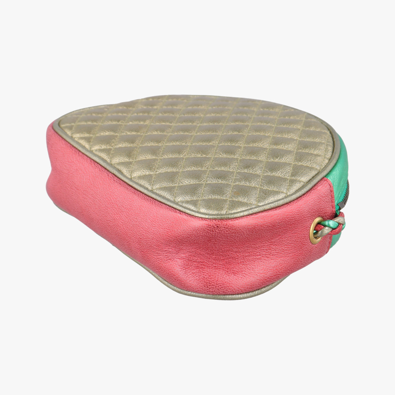 Pre-owned Gucci Laminate Red×Green Leather 534951 shoulderbag | stylenewstar