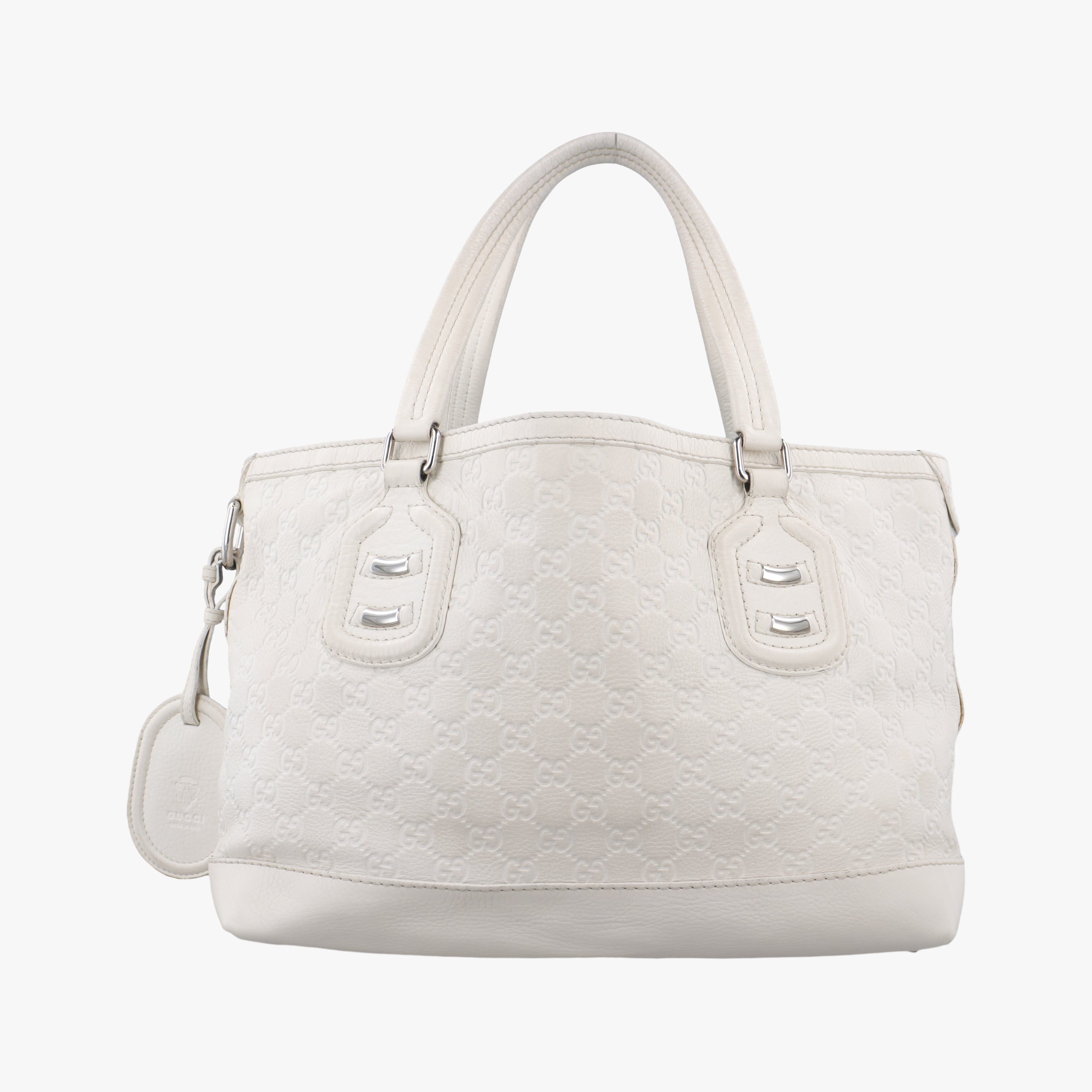 Vintage Gucci GG Neoprene White Leather 241101 shoulderbag | stylenewstar