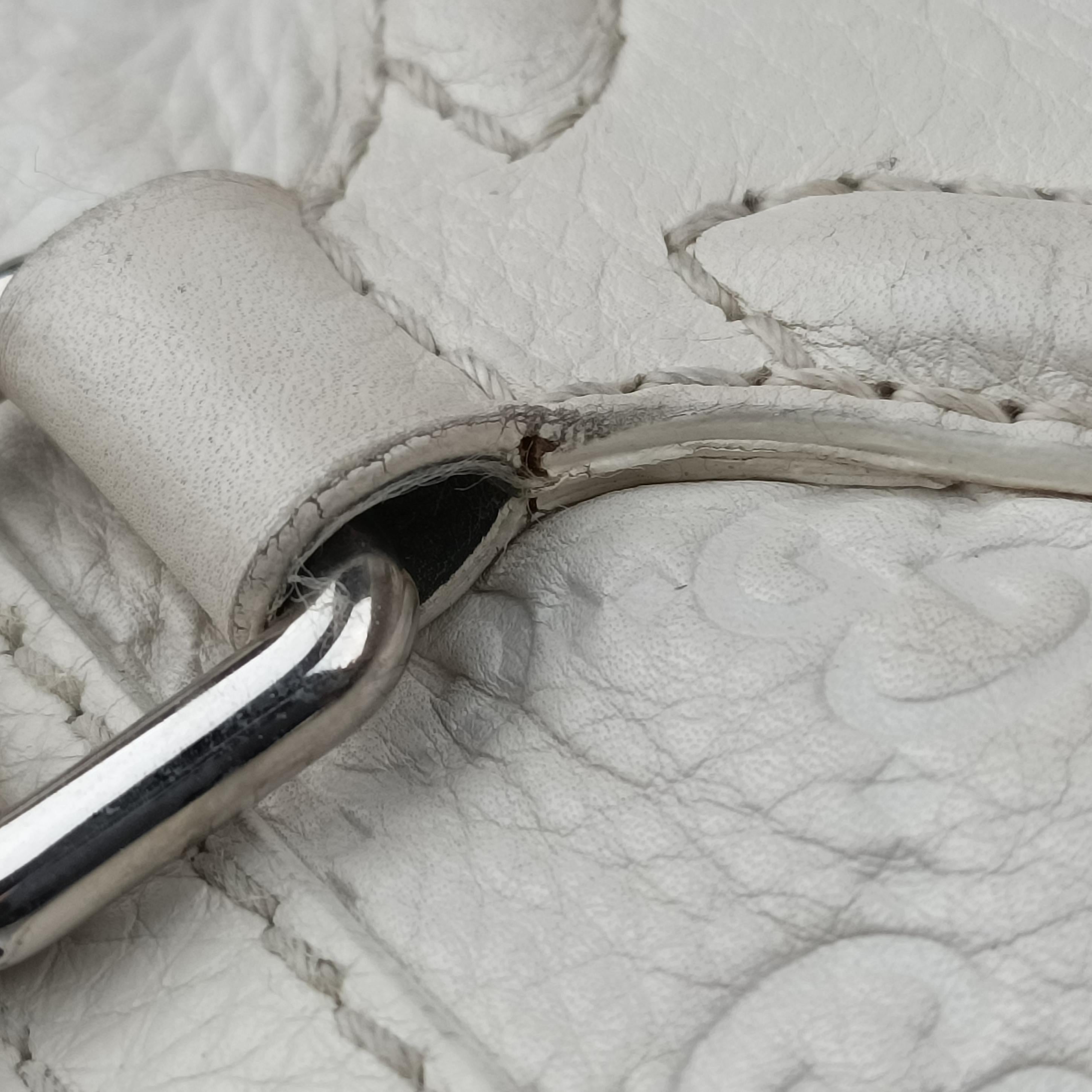 Vintage Gucci GG Neoprene White Leather 241101 shoulderbag | stylenewstar