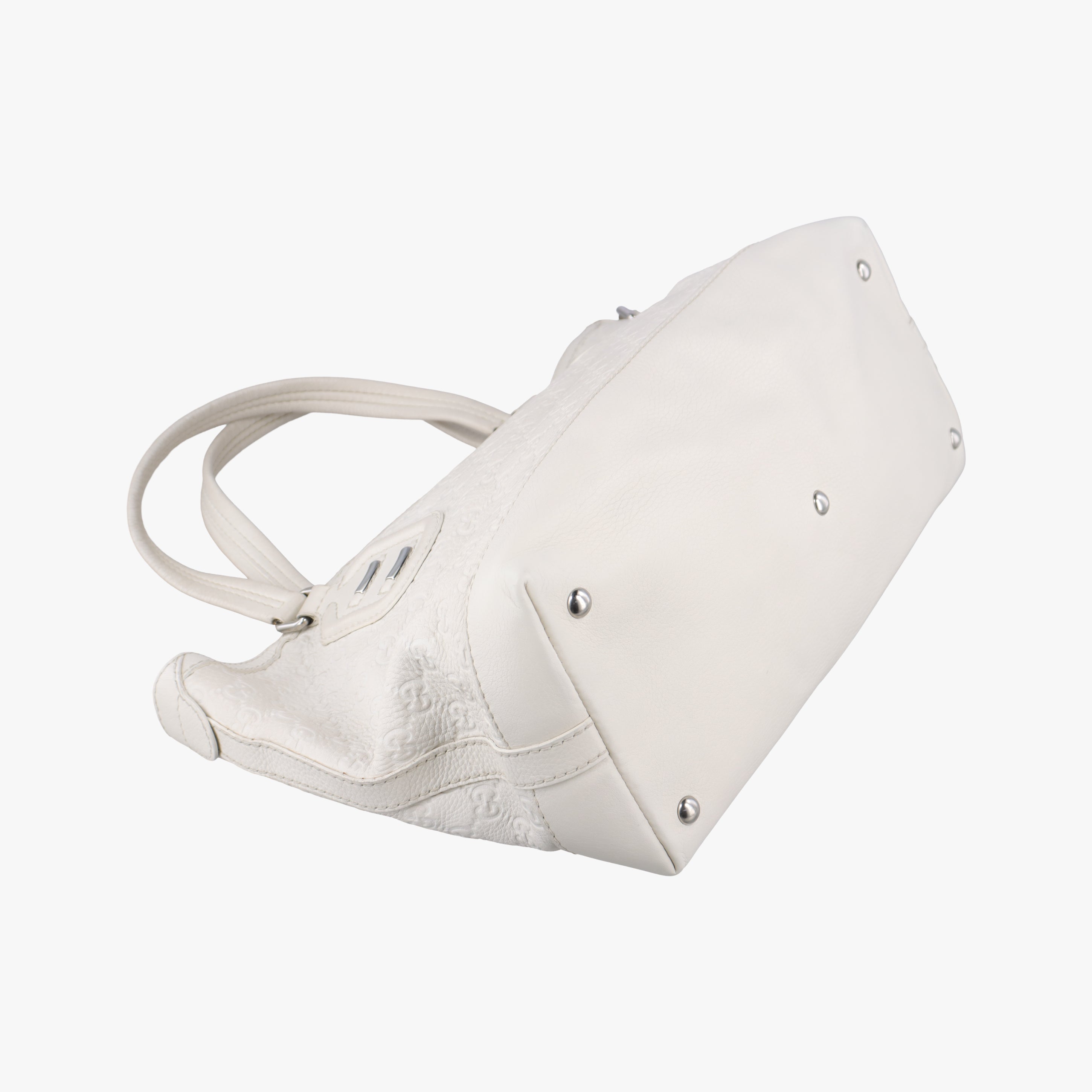 Vintage Gucci GG Neoprene White Leather 241101 shoulderbag | stylenewstar