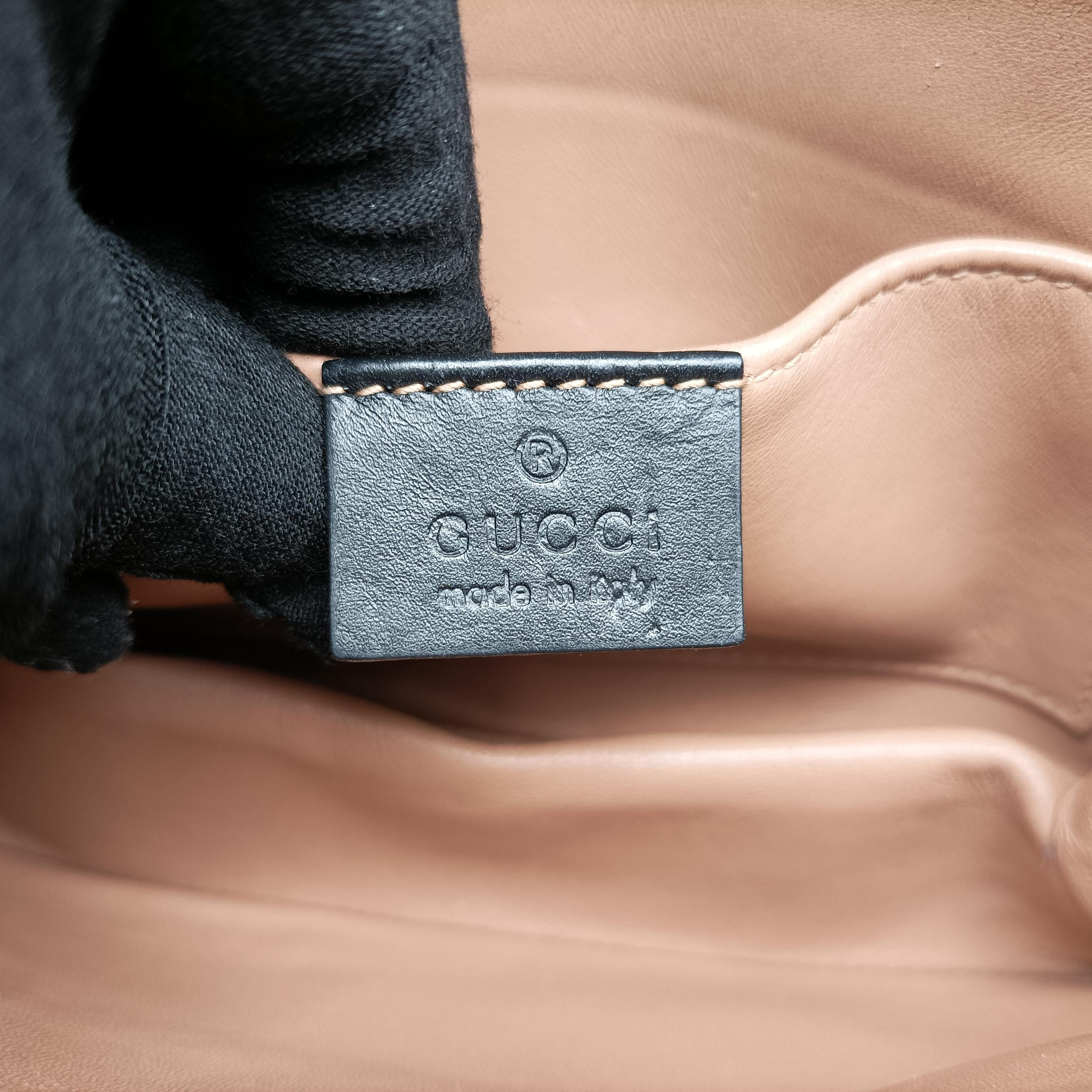 Pre-owned Gucci Broadway Tiger Head Black Leather 453777 shoulderbag | stylenewstar