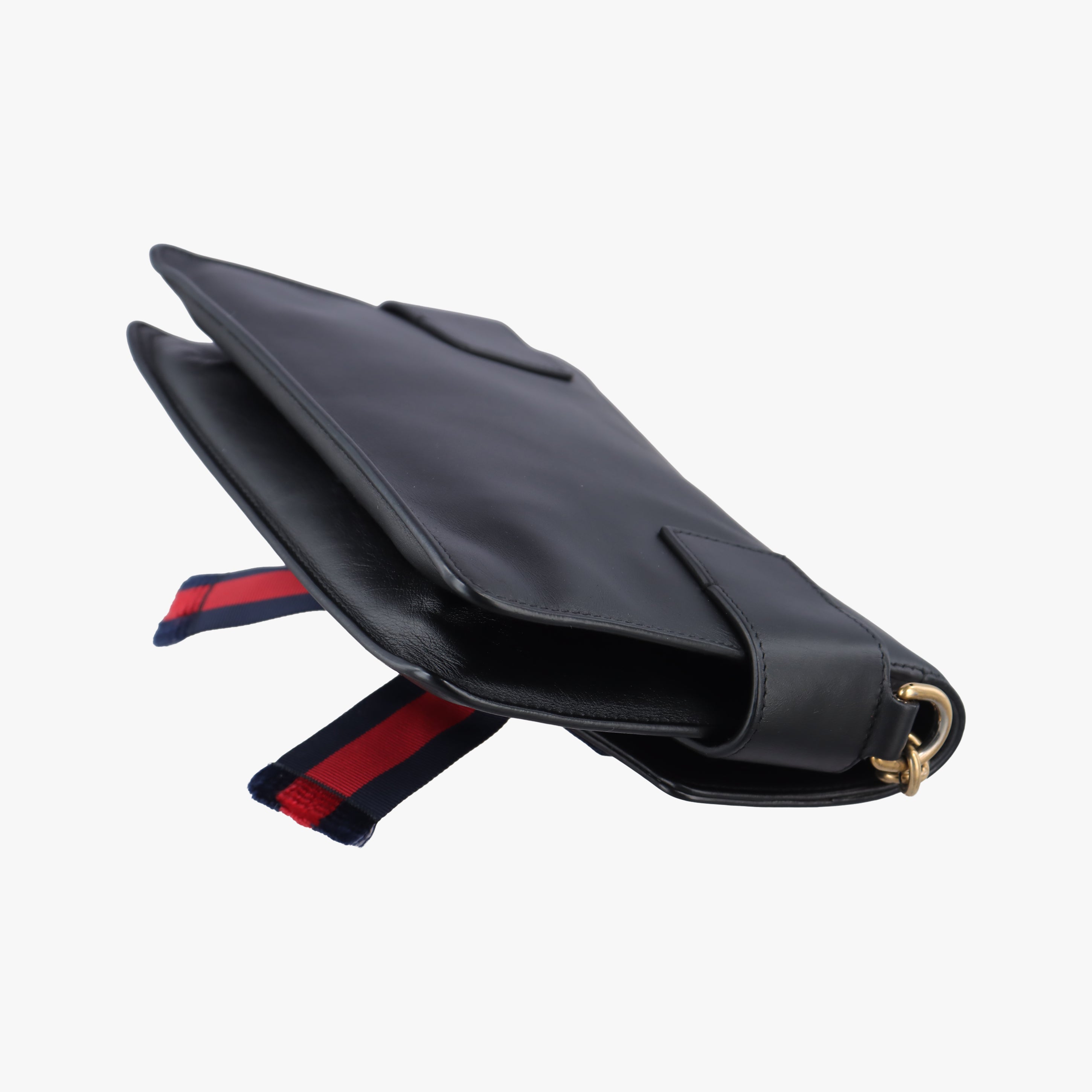 Pre-owned Gucci Broadway Tiger Head Black Leather 453777 shoulderbag | stylenewstar