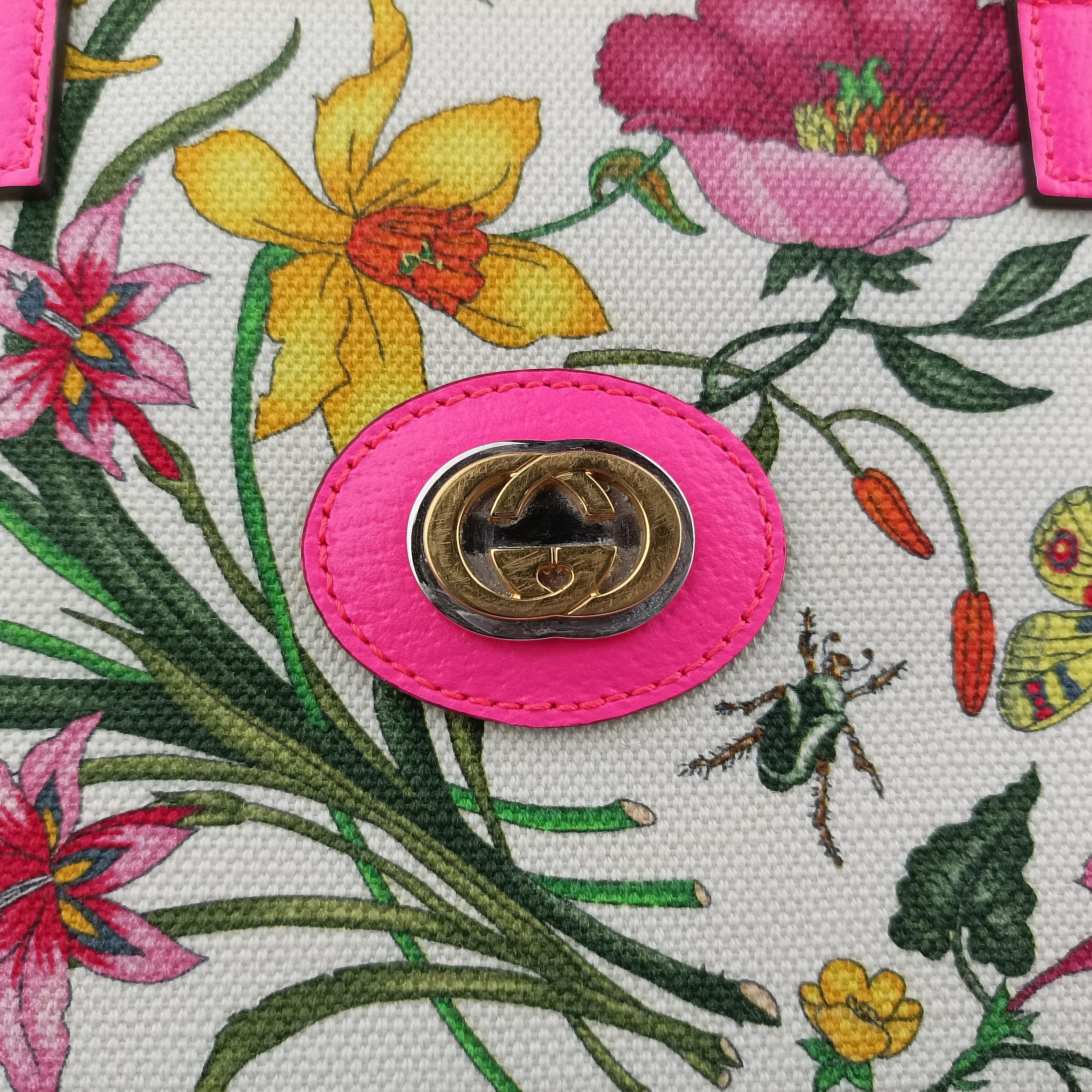 Pre-owned Gucci Flora Multicolour Canvas 550141 shoulderbag | stylenewstar