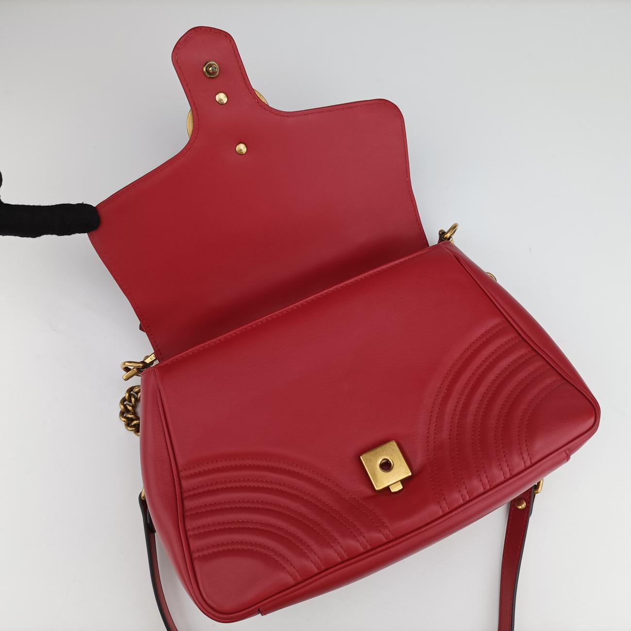 Vintage Gucci GG Marmont Red Leather 498110 shoulderbag | stylenewstar