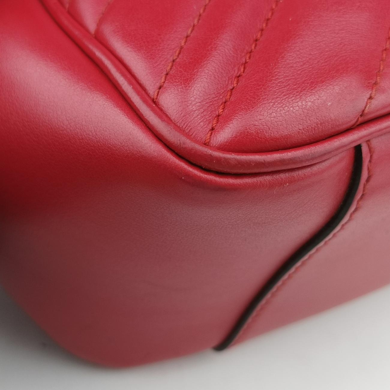 Vintage Gucci GG Marmont Red Leather 498110 shoulderbag | stylenewstar