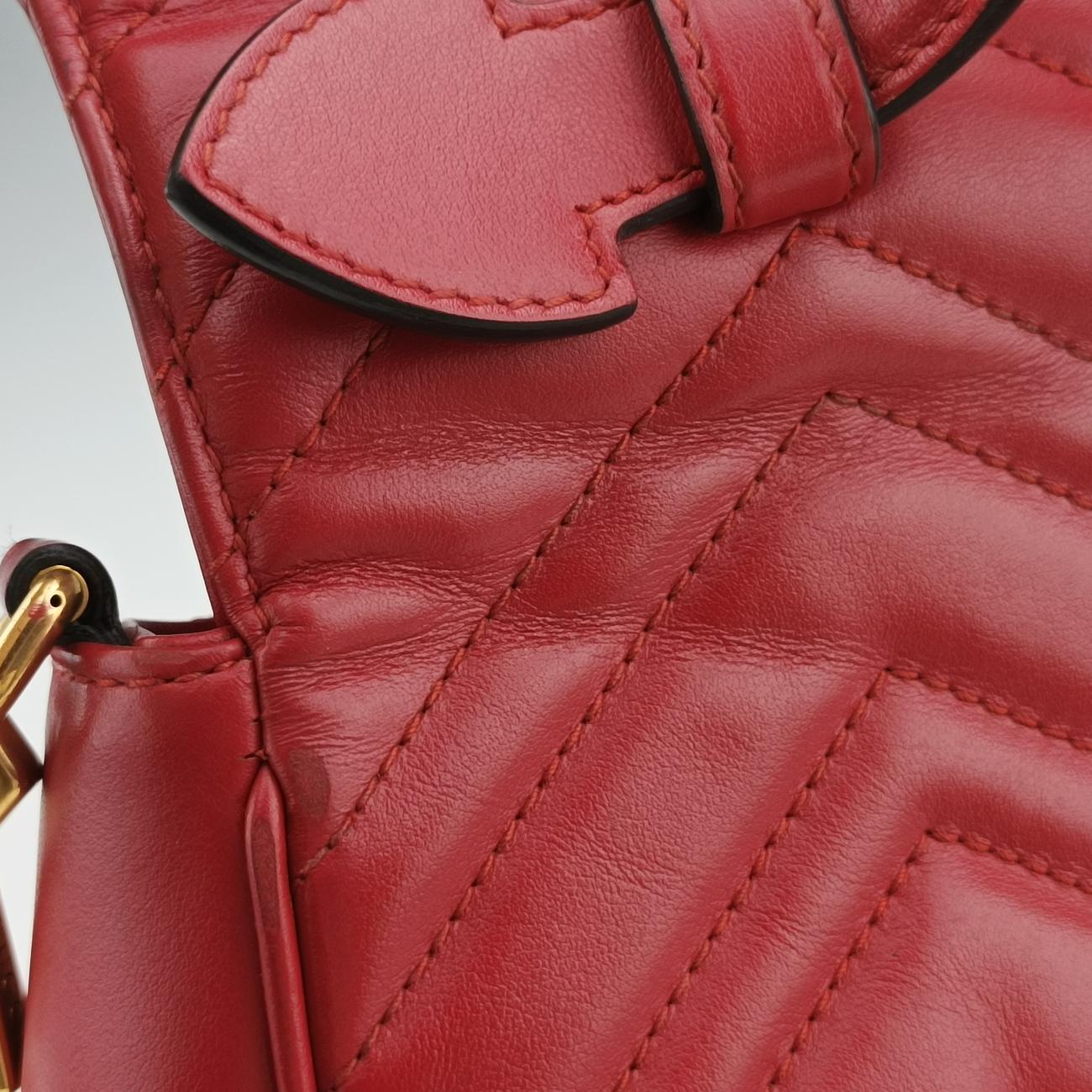 Vintage Gucci GG Marmont Red Leather 498110 shoulderbag | stylenewstar