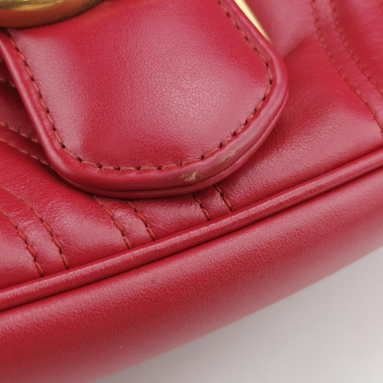 Vintage Gucci GG Marmont Red Leather 498110 shoulderbag | stylenewstar