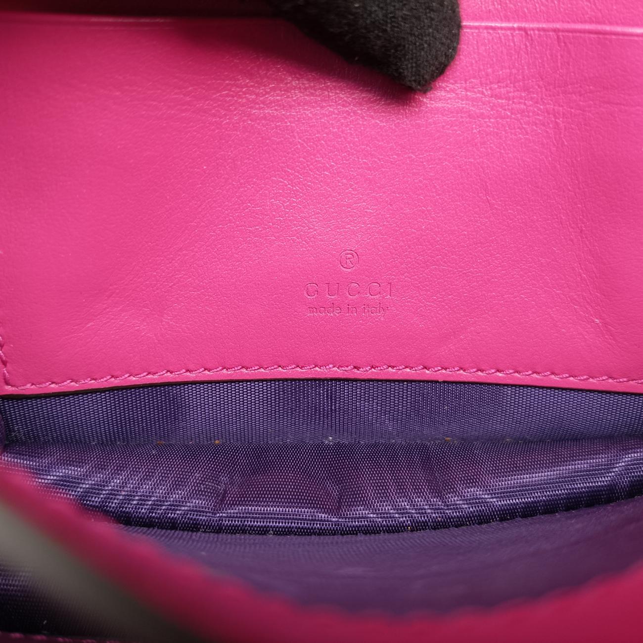 Pre-owned Gucci GG Quilted Mini Messenger Pink canvas x leather 723777 shoulderbag | stylenewstar