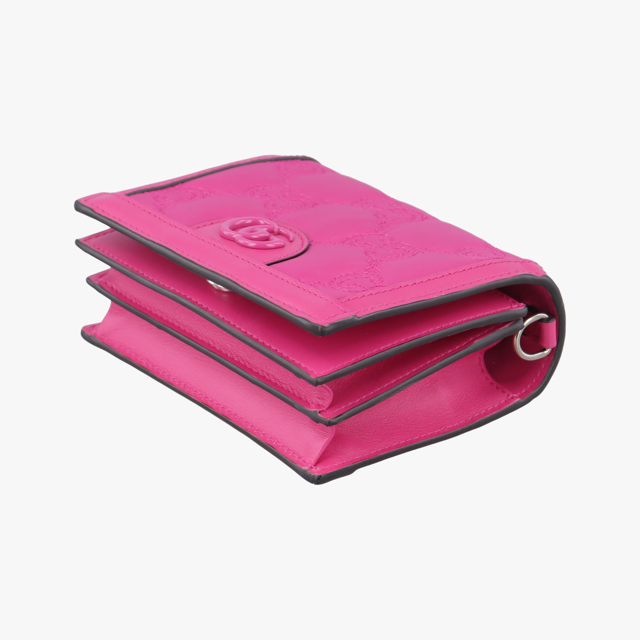 Pre-owned Gucci GG Quilted Mini Messenger Pink canvas x leather 723777 shoulderbag | stylenewstar