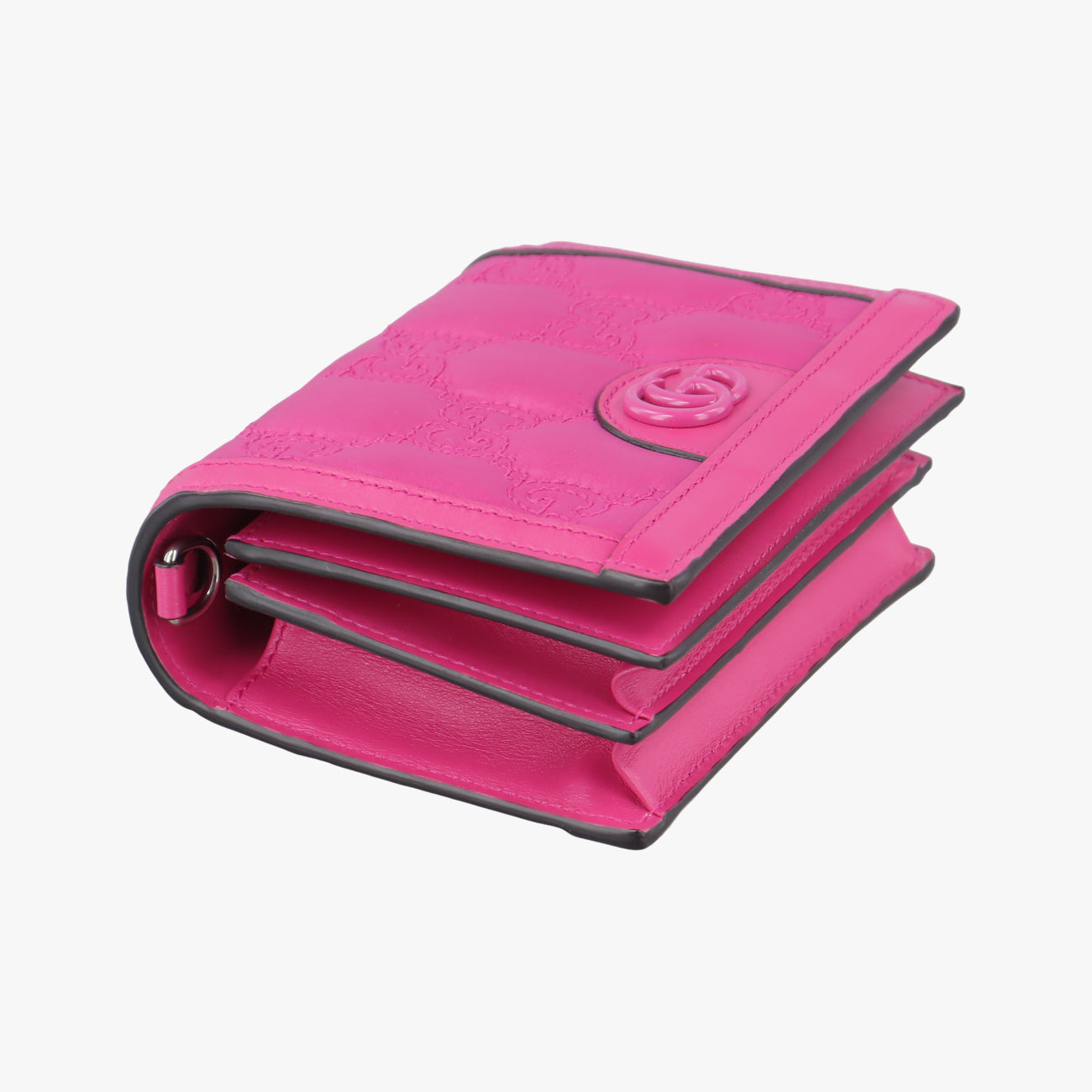 Pre-owned Gucci GG Quilted Mini Messenger Pink canvas x leather 723777 shoulderbag | stylenewstar